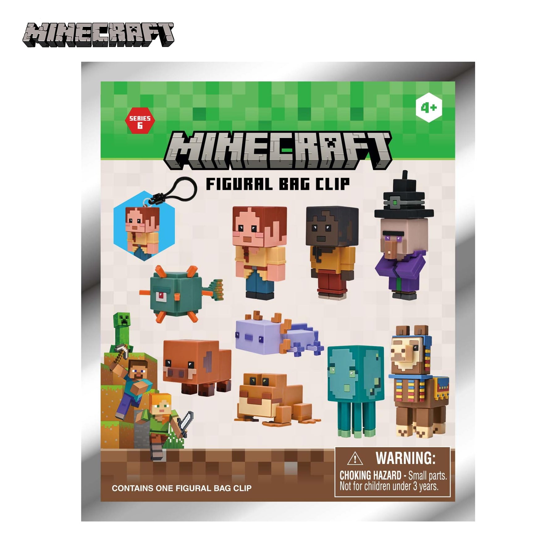 Minecraft Series 6 Blind Bag 3D Foam Bag Clip | One Random