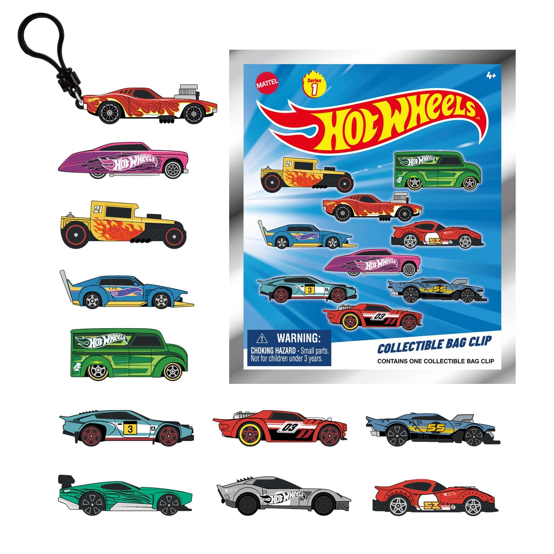 Hot Wheels Series 1 Blind Bag 3D Foam Bag Clip | 1 Random
