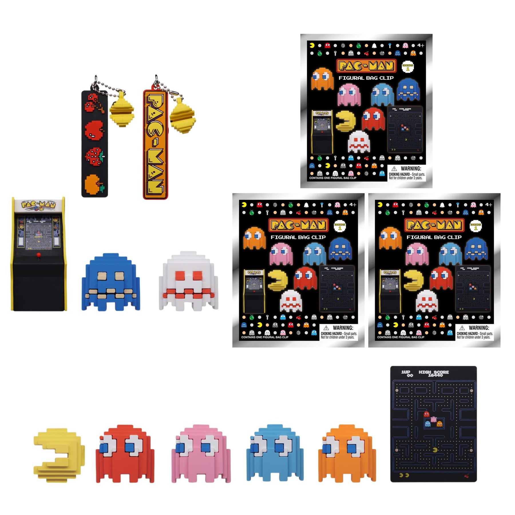 PAC-MAN Series 1 Blind Bag 3D Foam Bag Clip | Set Of 3