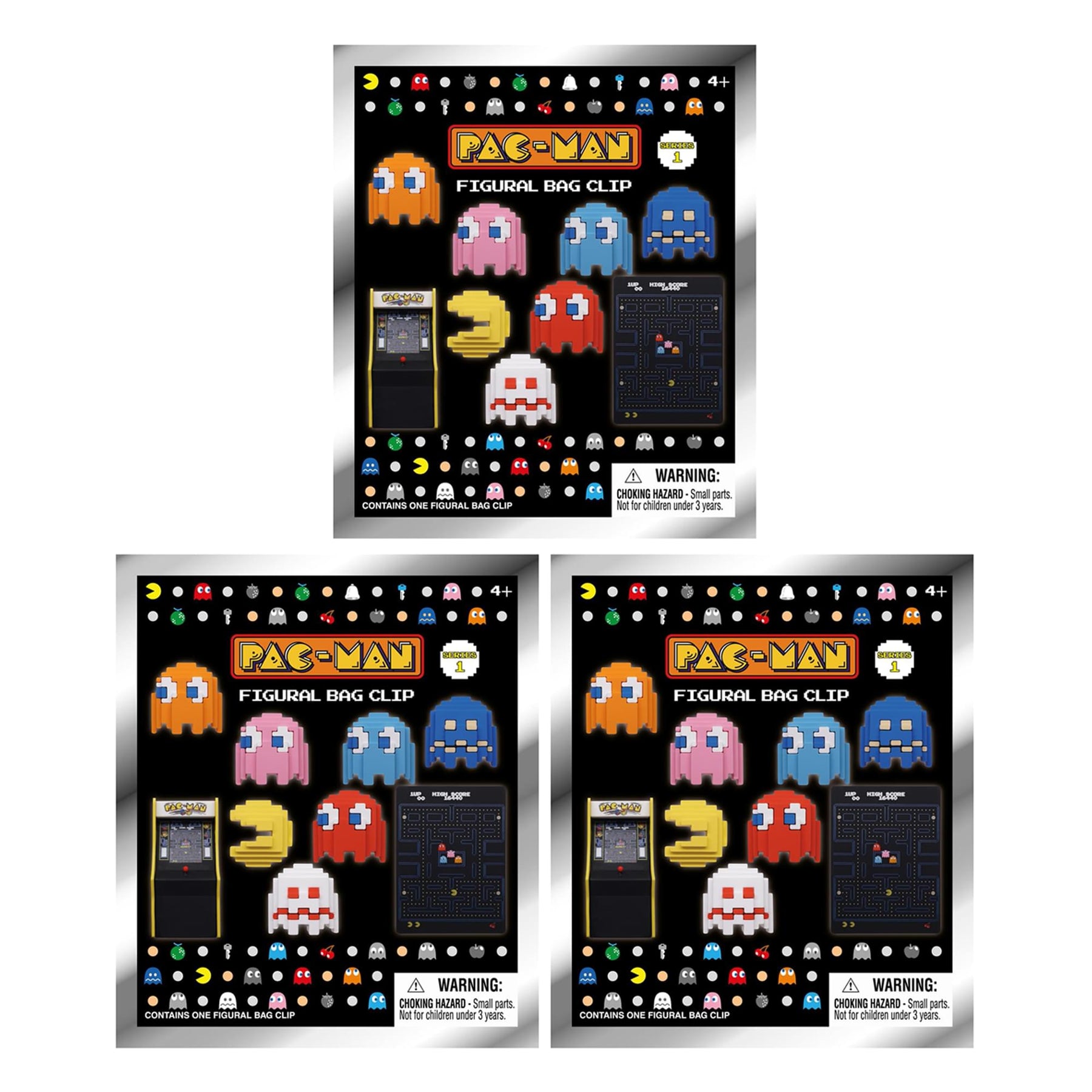 PAC-MAN Series 1 Blind Bag 3D Foam Bag Clip | Set Of 3