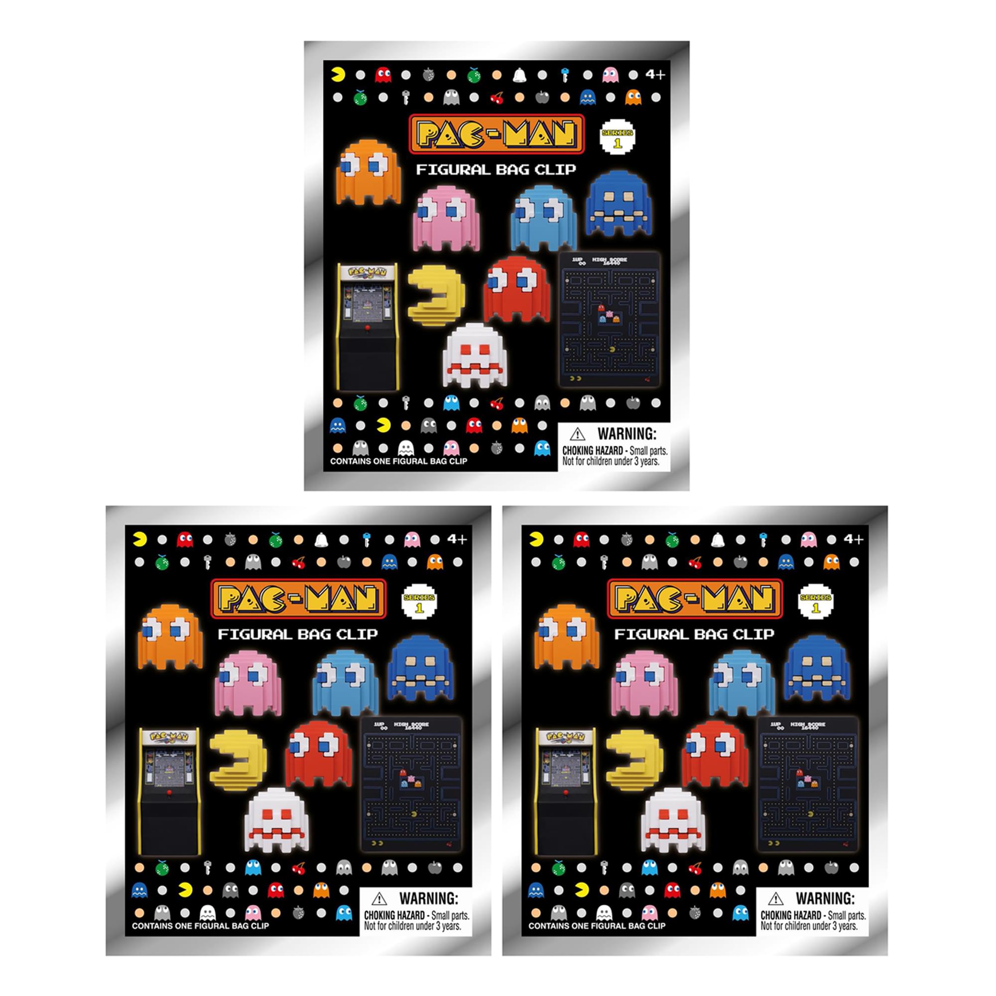 PAC-MAN Series 1 Blind Bag 3D Foam Bag Clip | Set Of 3