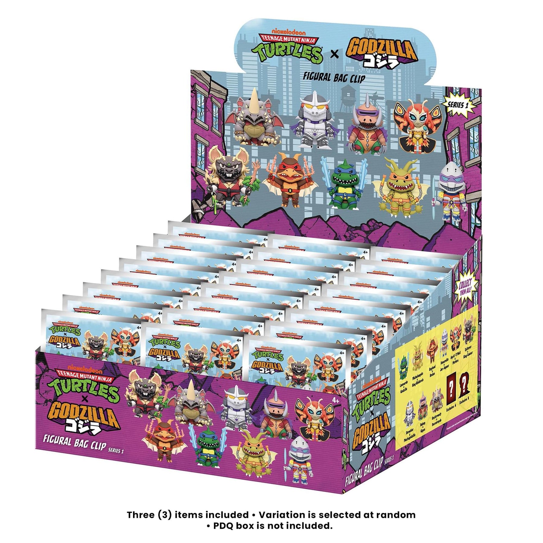 TMNT X Godzilla Blind Bag 3D Foam Bag Clip | Set Of 3