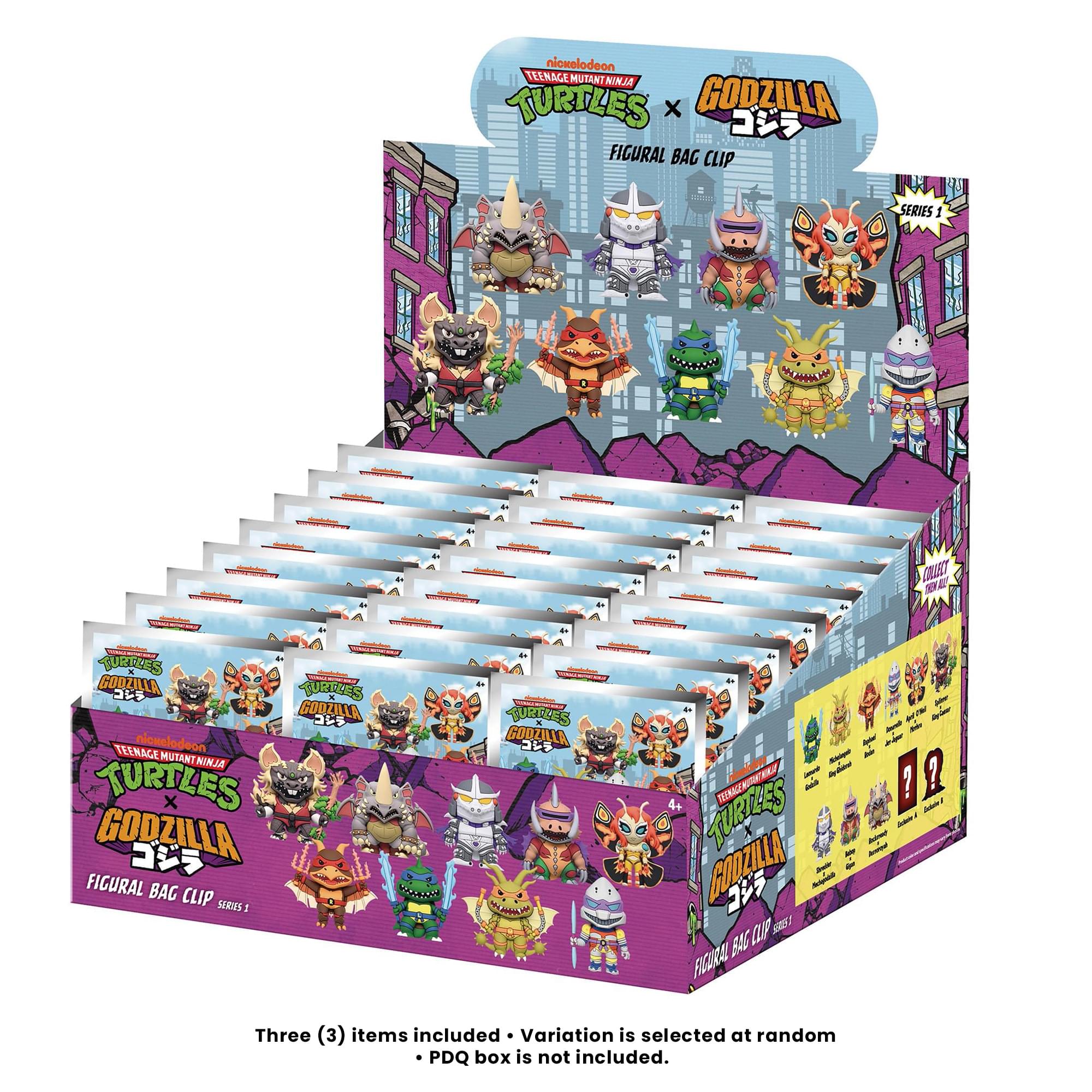 TMNT X Godzilla Blind Bag 3D Foam Bag Clip | Set Of 3