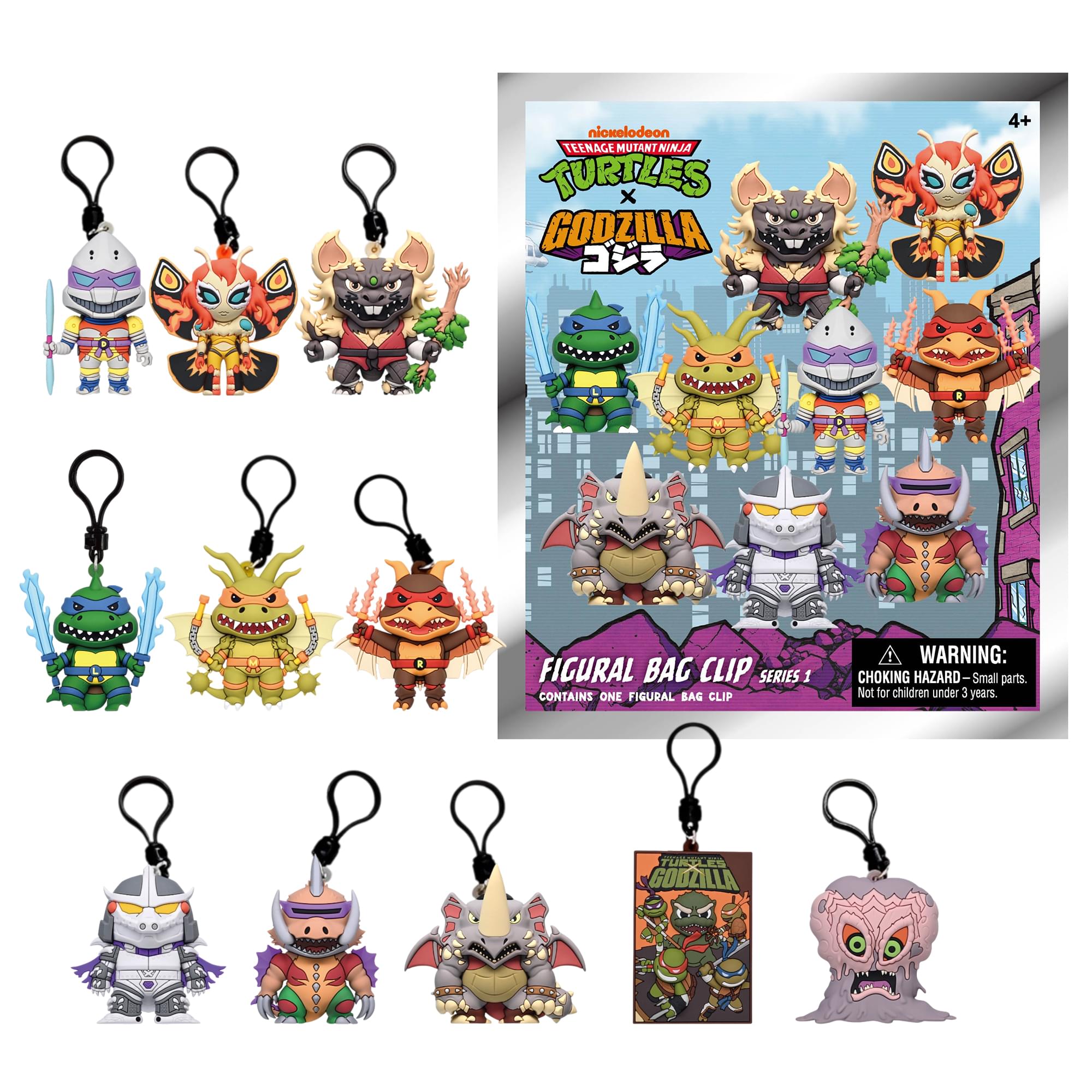 TMNT X Godzilla Blind Bag 3D Foam Bag Clip | One Random