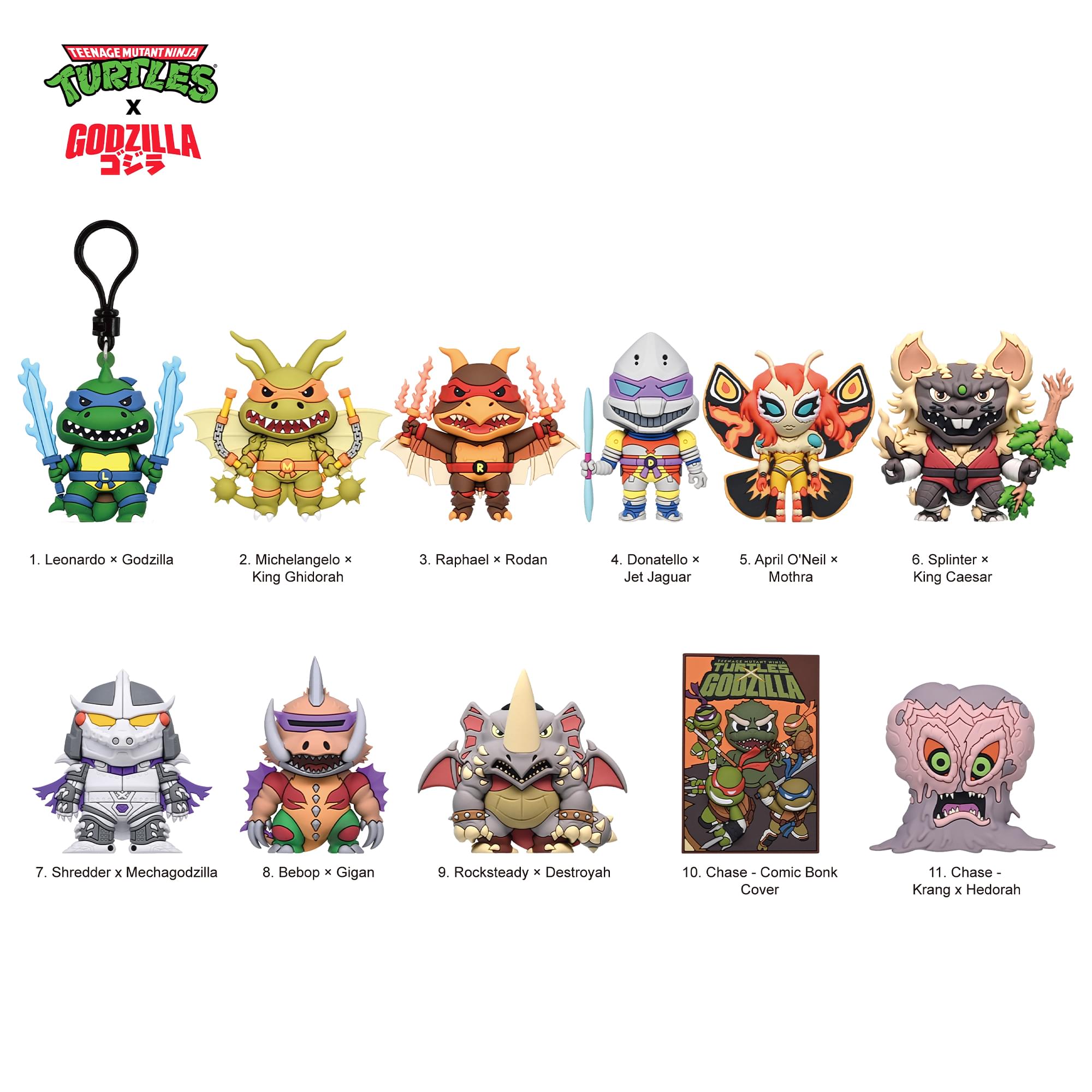 TMNT X Godzilla Blind Bag 3D Foam Bag Clip | One Random