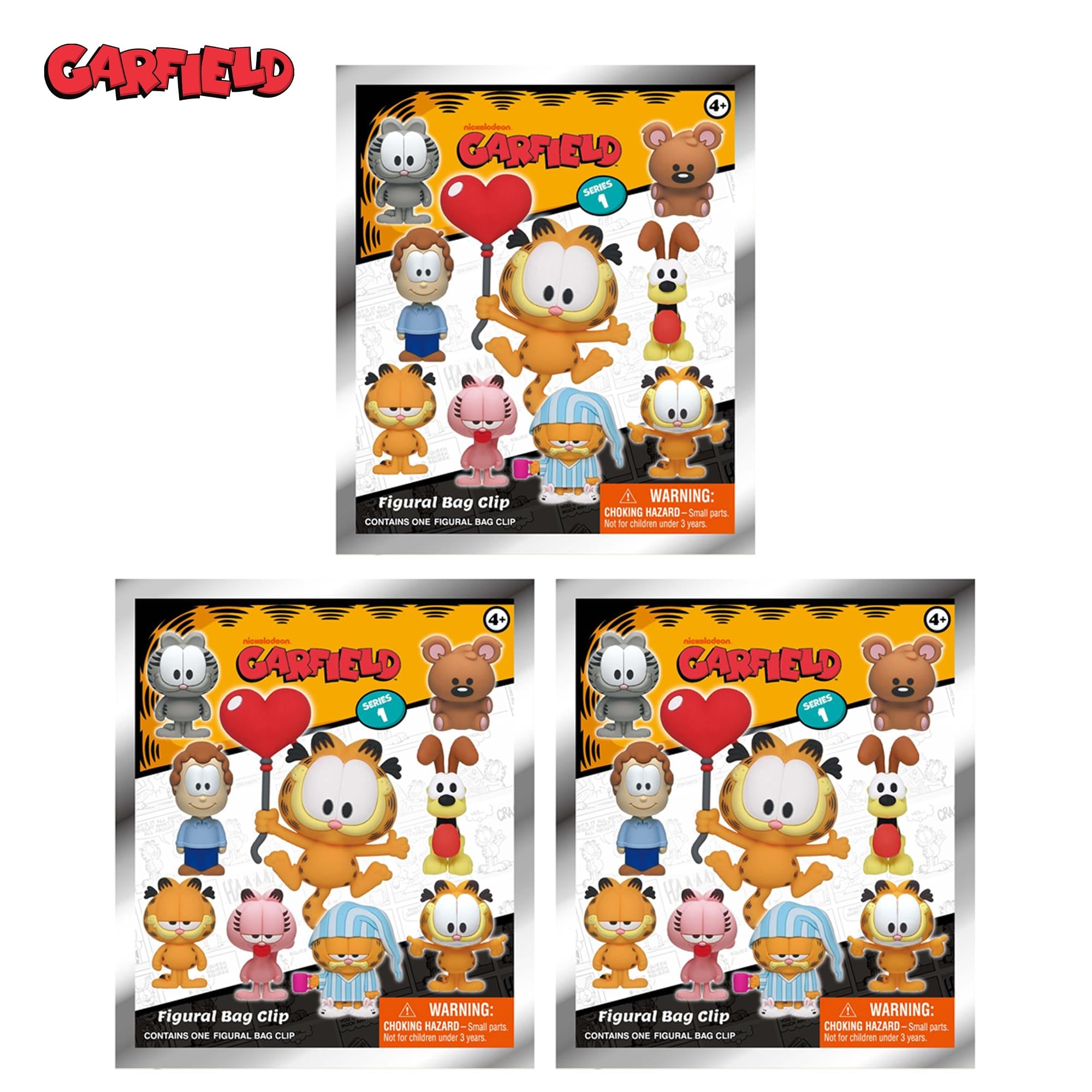 Garfield Series 1 Blind Bag 3D Foam Bag Clip | 3 Random