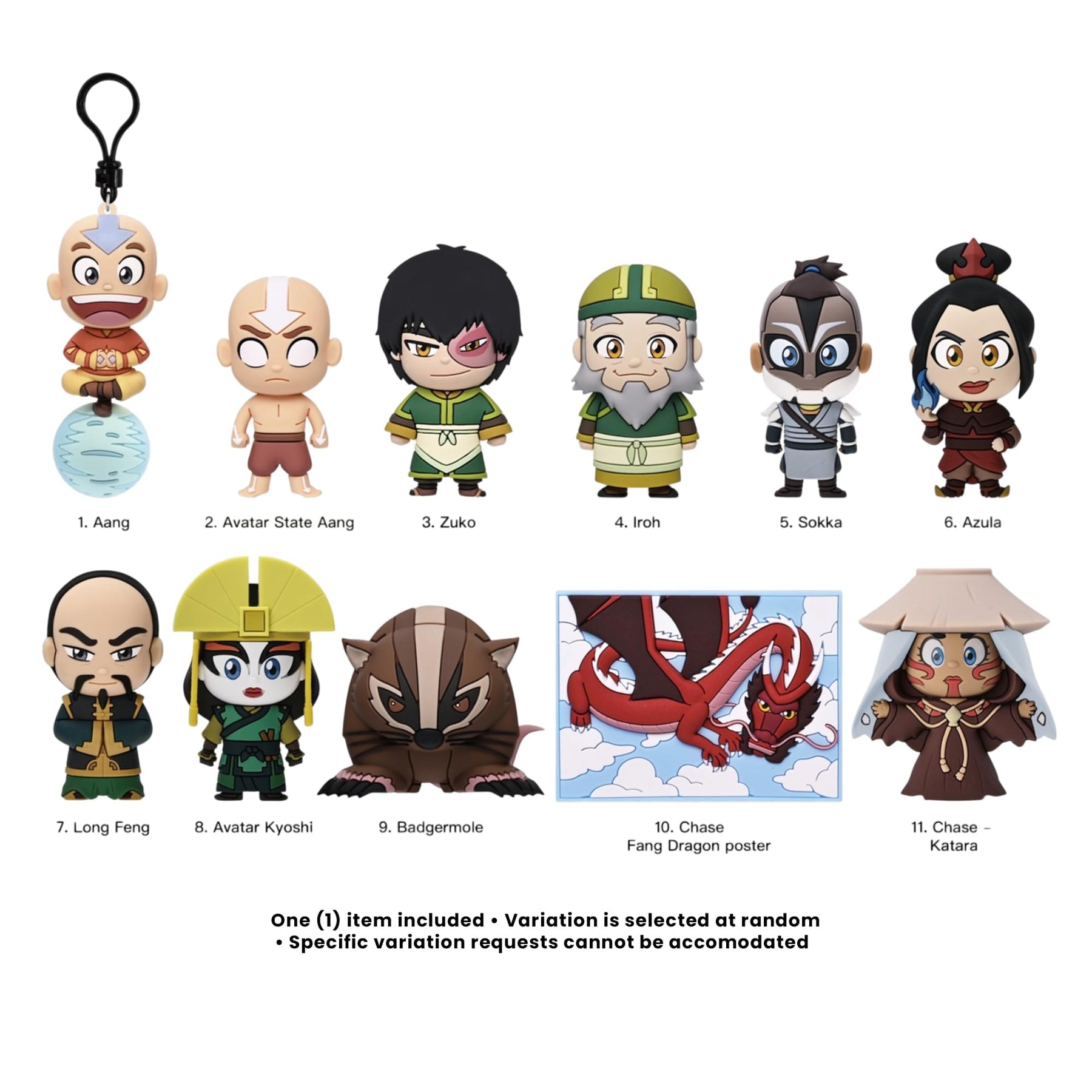 Avatar: The Last Airbender Series 4 Blind Bag 3D Foam Bag Clip | 1 Random
