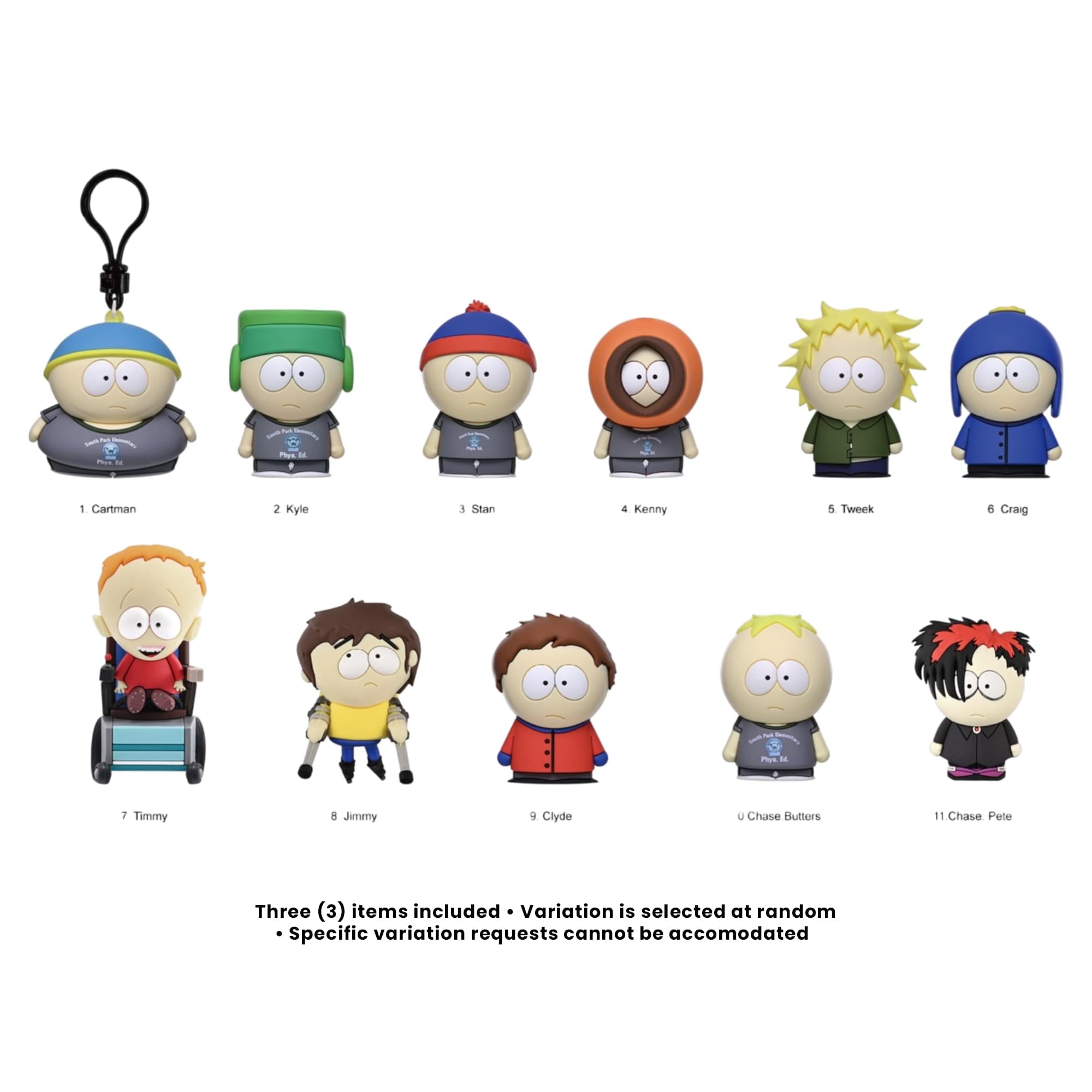South Park Series 3 Blind Bag 3D Foam Bag Clips | 3 Random