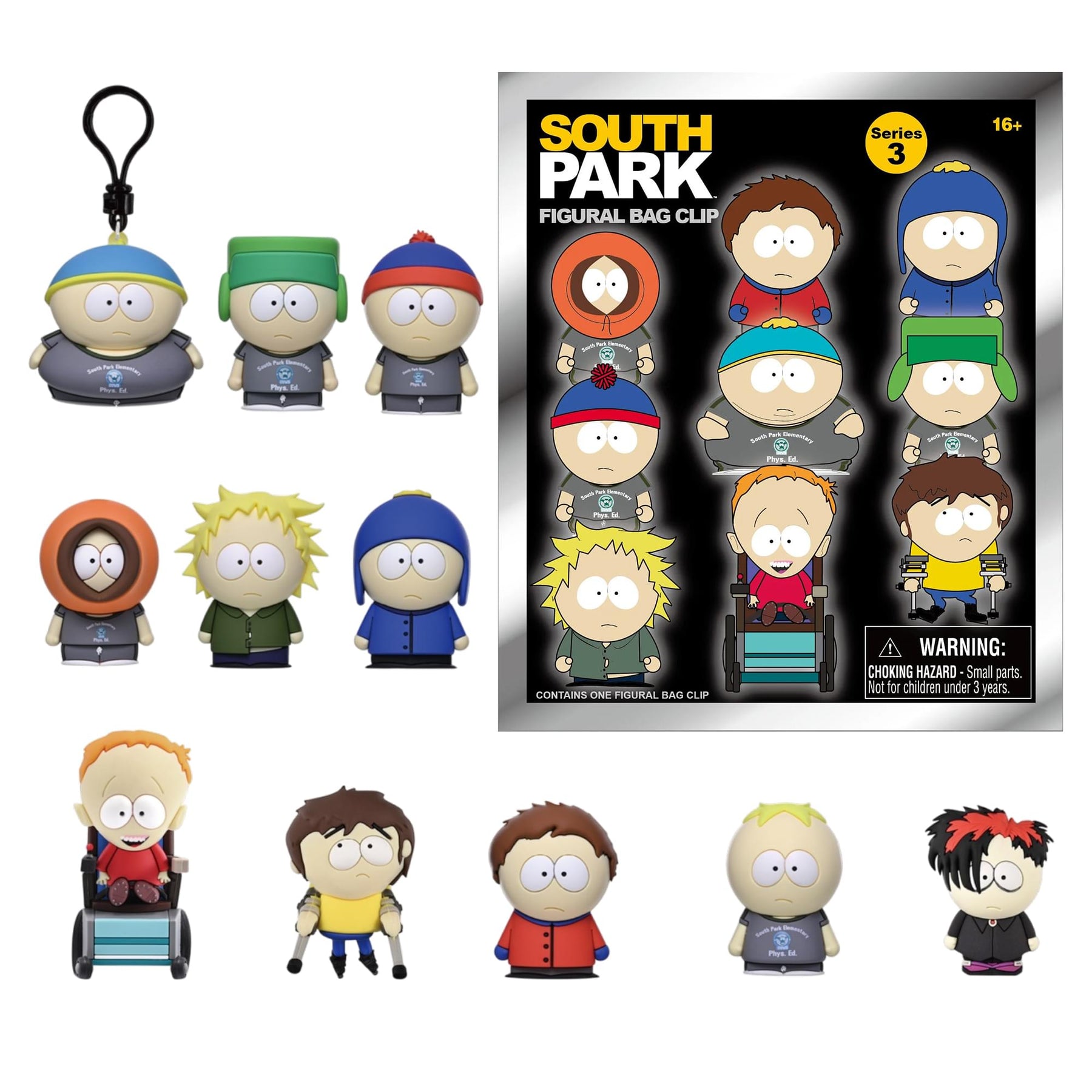 South Park Series 3 Blind Bag 3D Foam Bag Clip | 1 Random