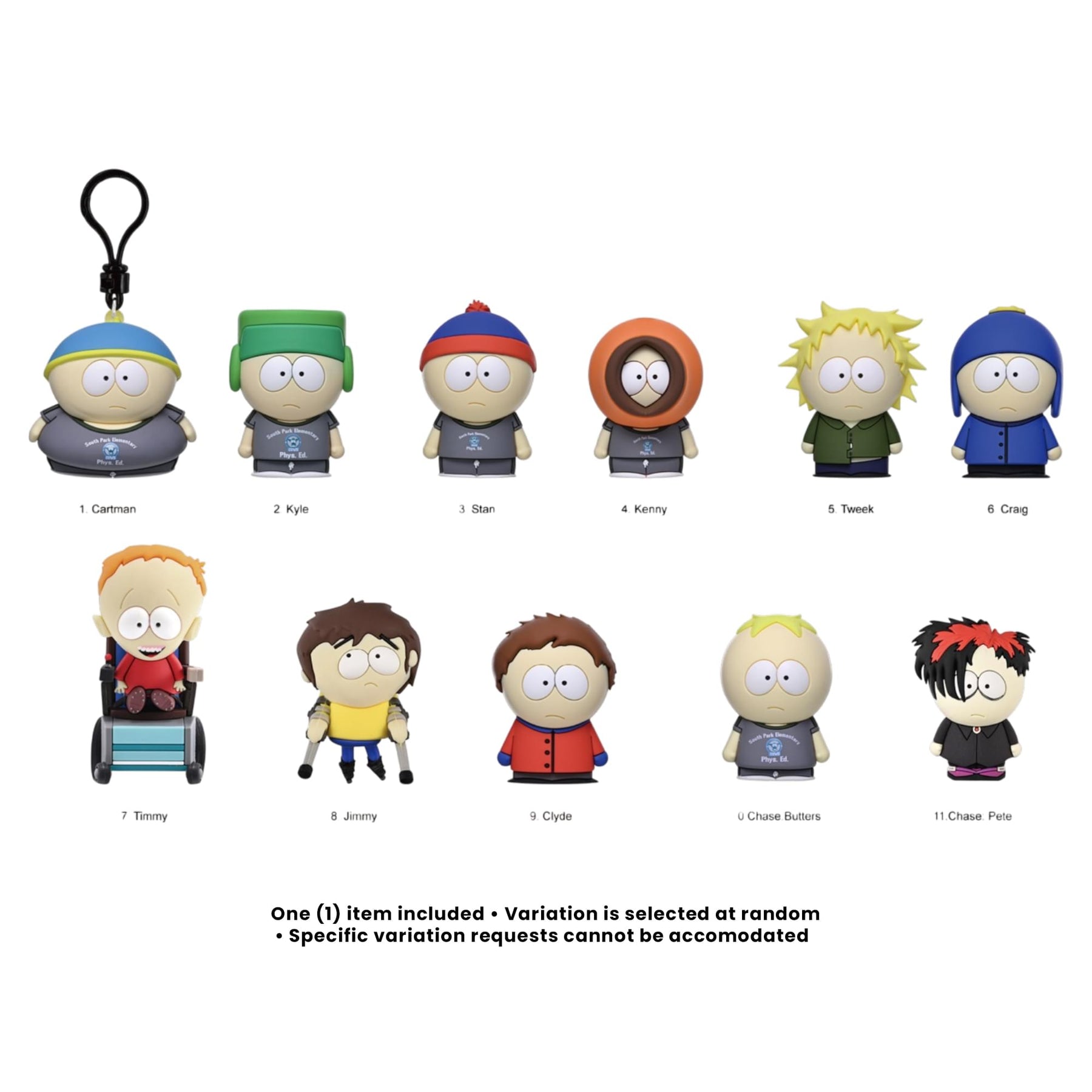South Park Series 3 Blind Bag 3D Foam Bag Clip | 1 Random
