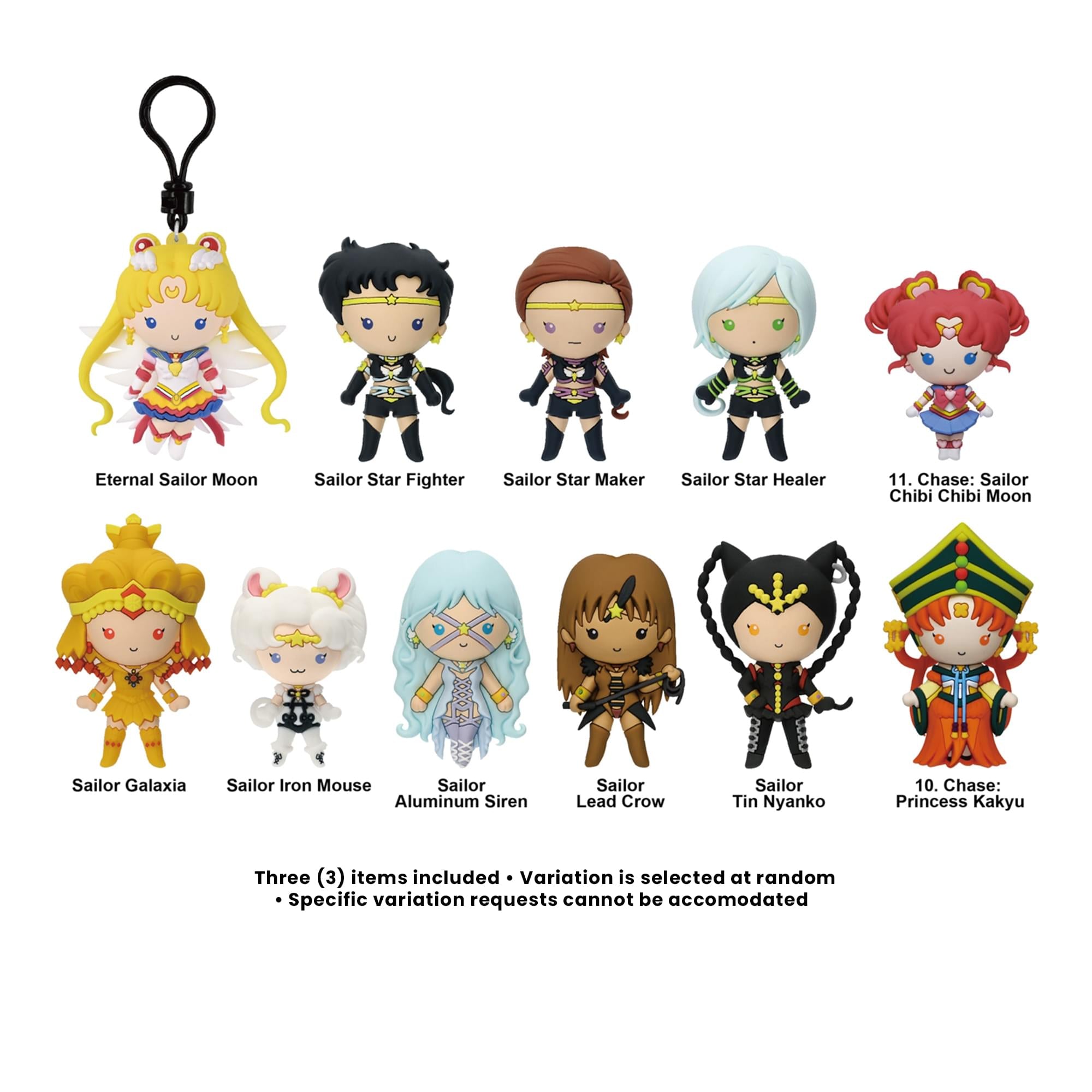 Sailor Moon Series 10 Blind Bag 3D Foam Bag Clip | 3 Random