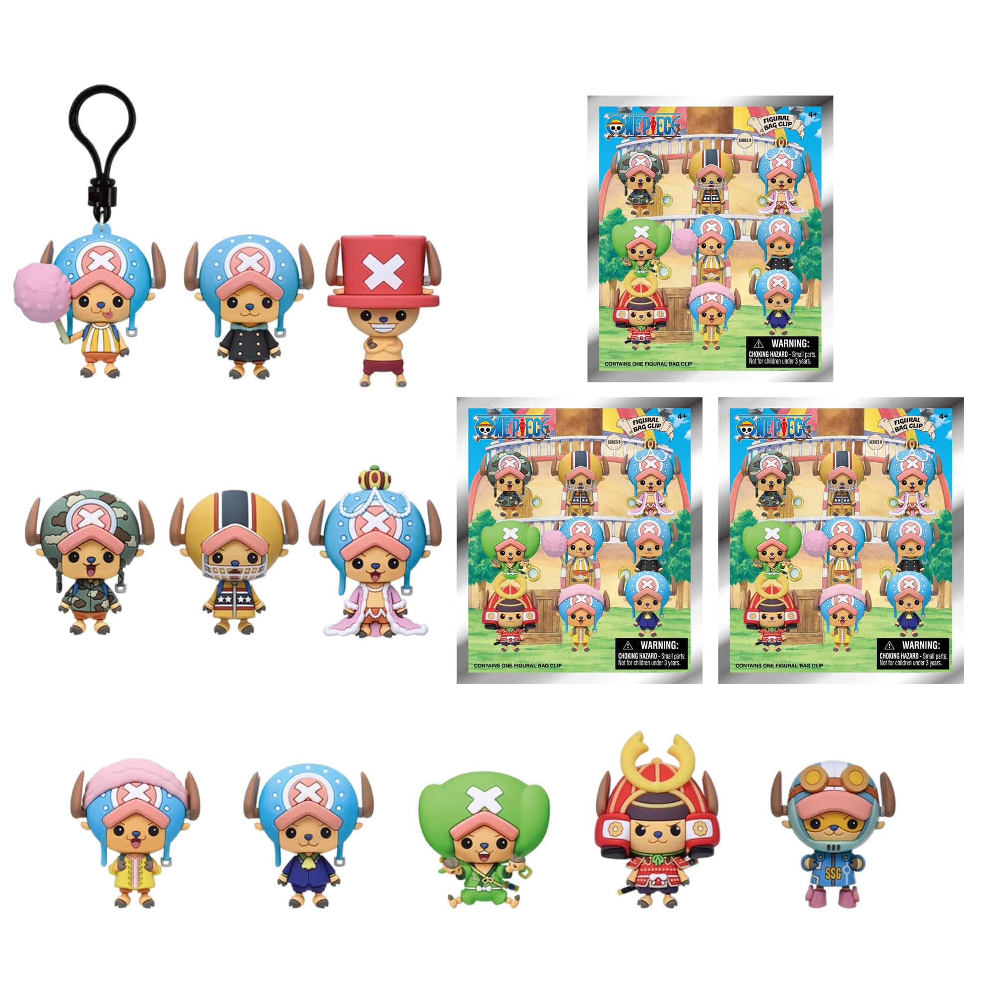 One Piece Series 8 Blind Bag 3D Foam Bag Clips | 3 Random