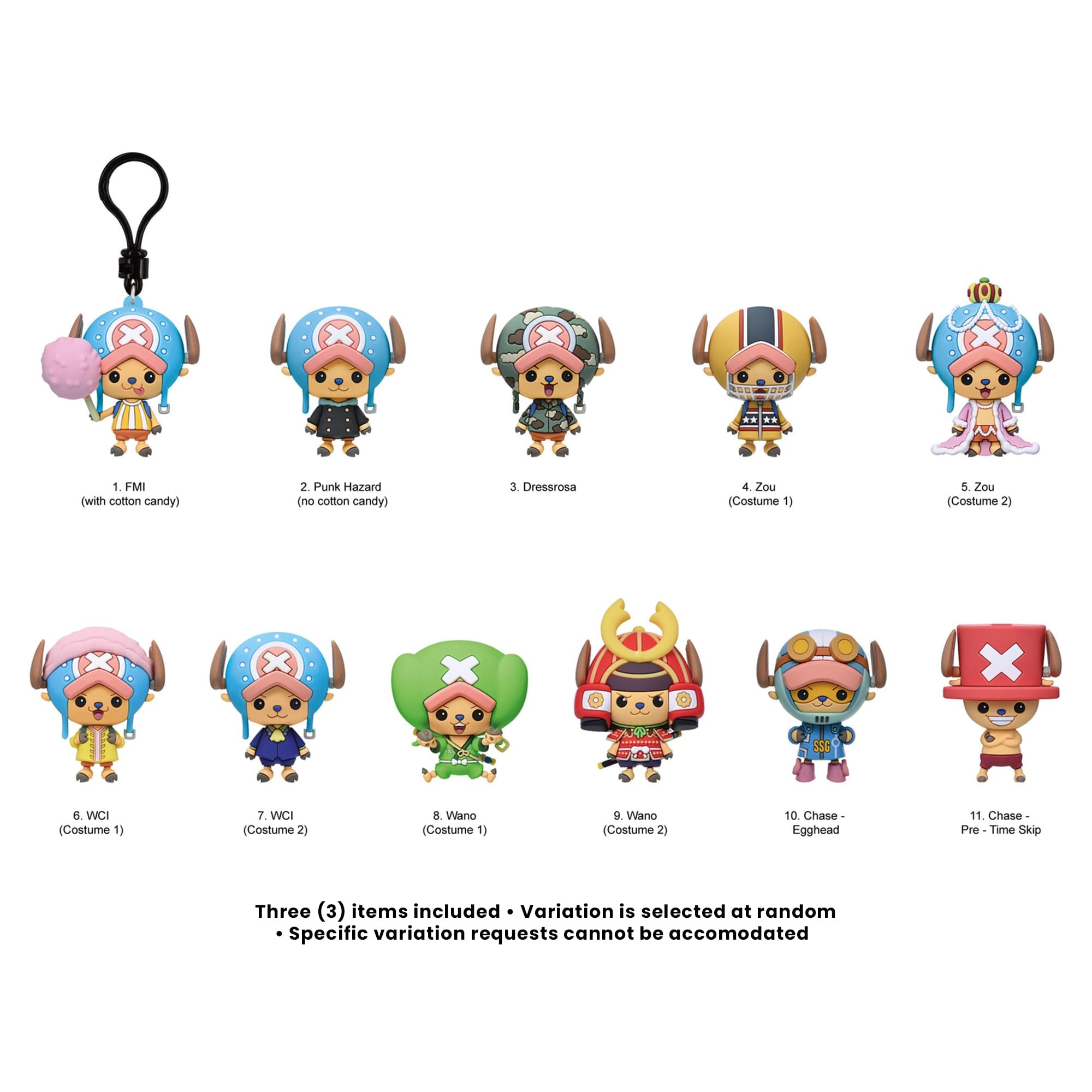 One Piece Series 8 Blind Bag 3D Foam Bag Clips | 3 Random