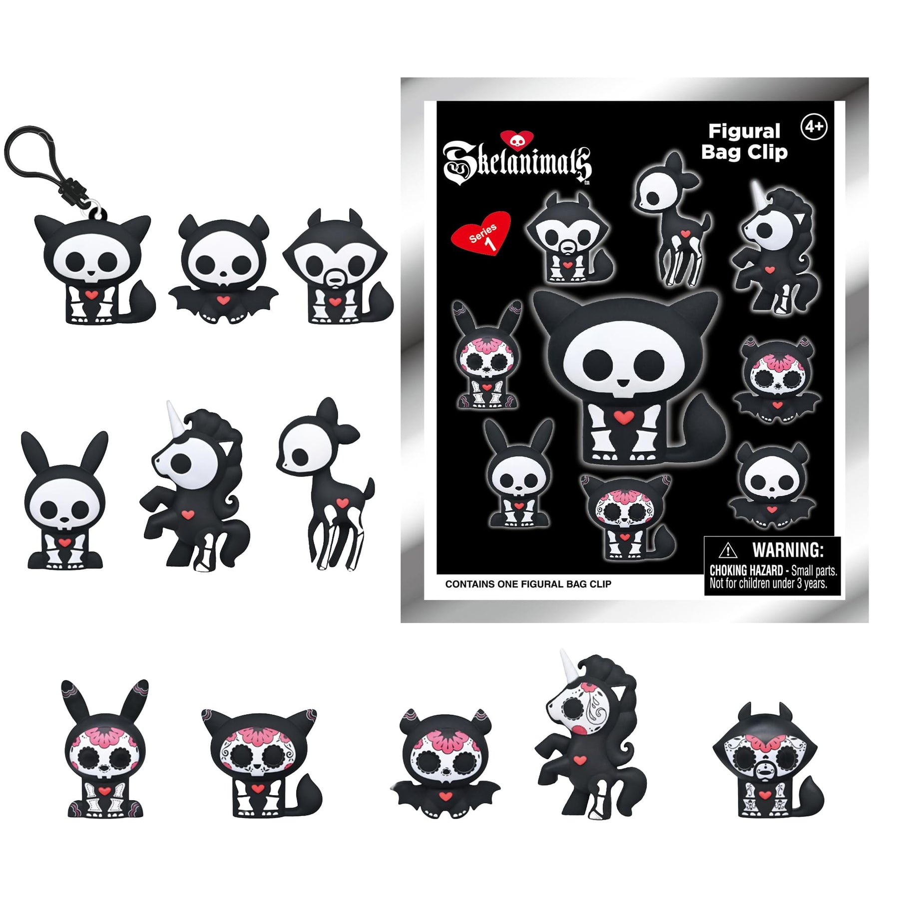 Skelanimals Series 1 Blind Bag 3D Foam Bag Clip | 1 Random