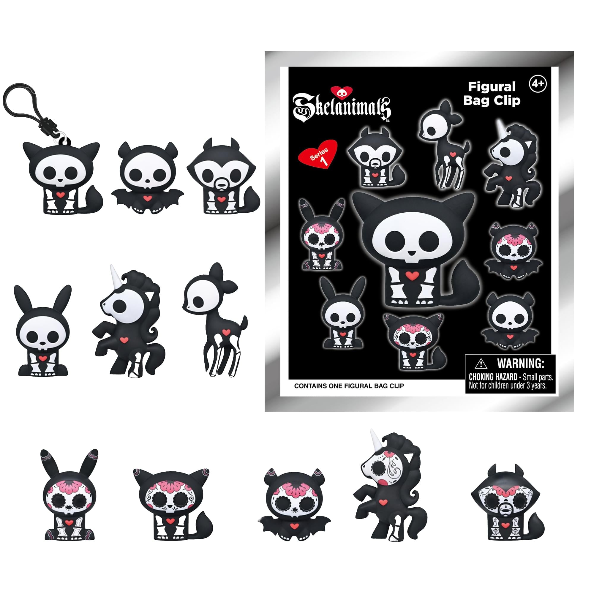 Skelanimals Series 1 Blind Bag 3D Foam Bag Clip | 1 Random