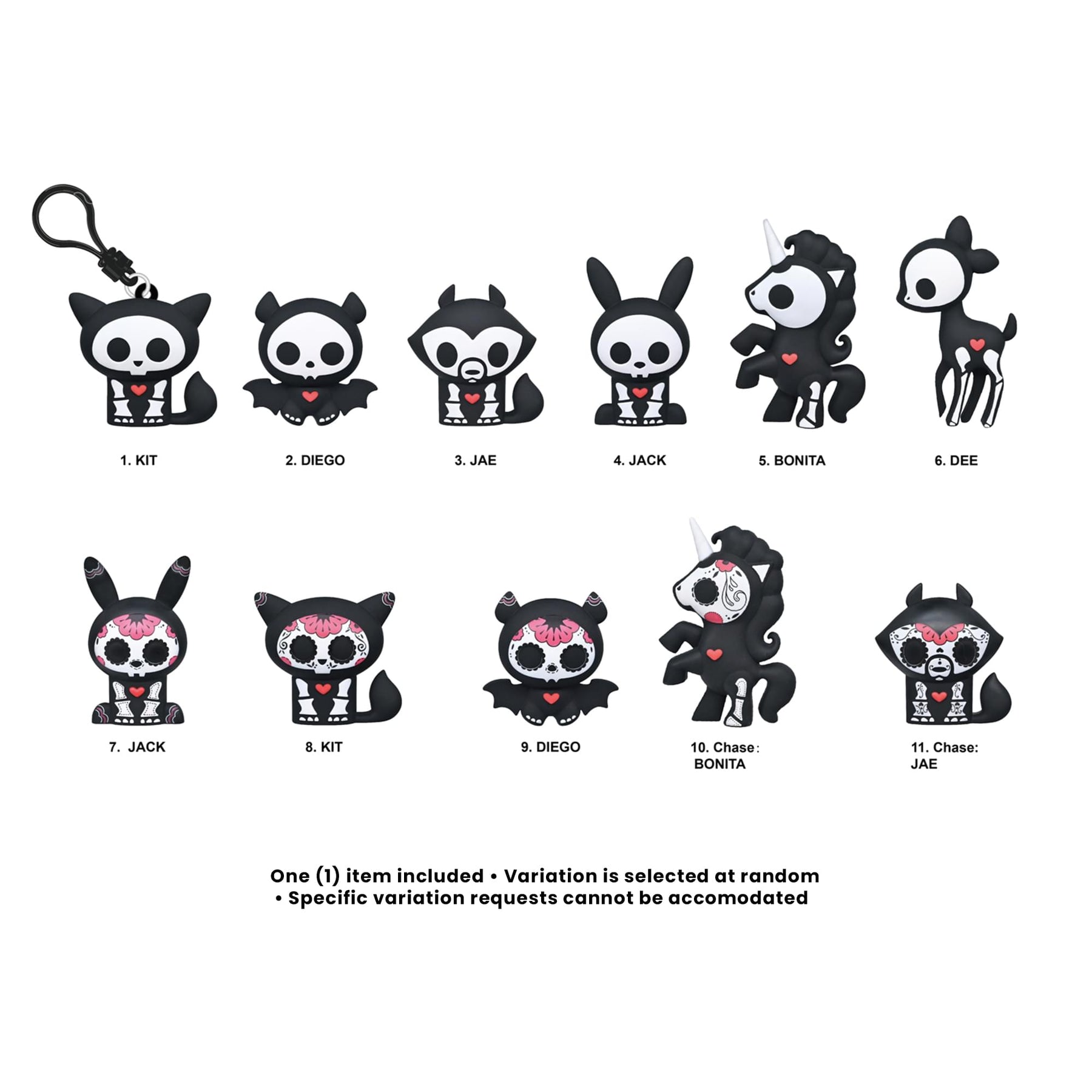 Skelanimals Series 1 Blind Bag 3D Foam Bag Clip | 1 Random