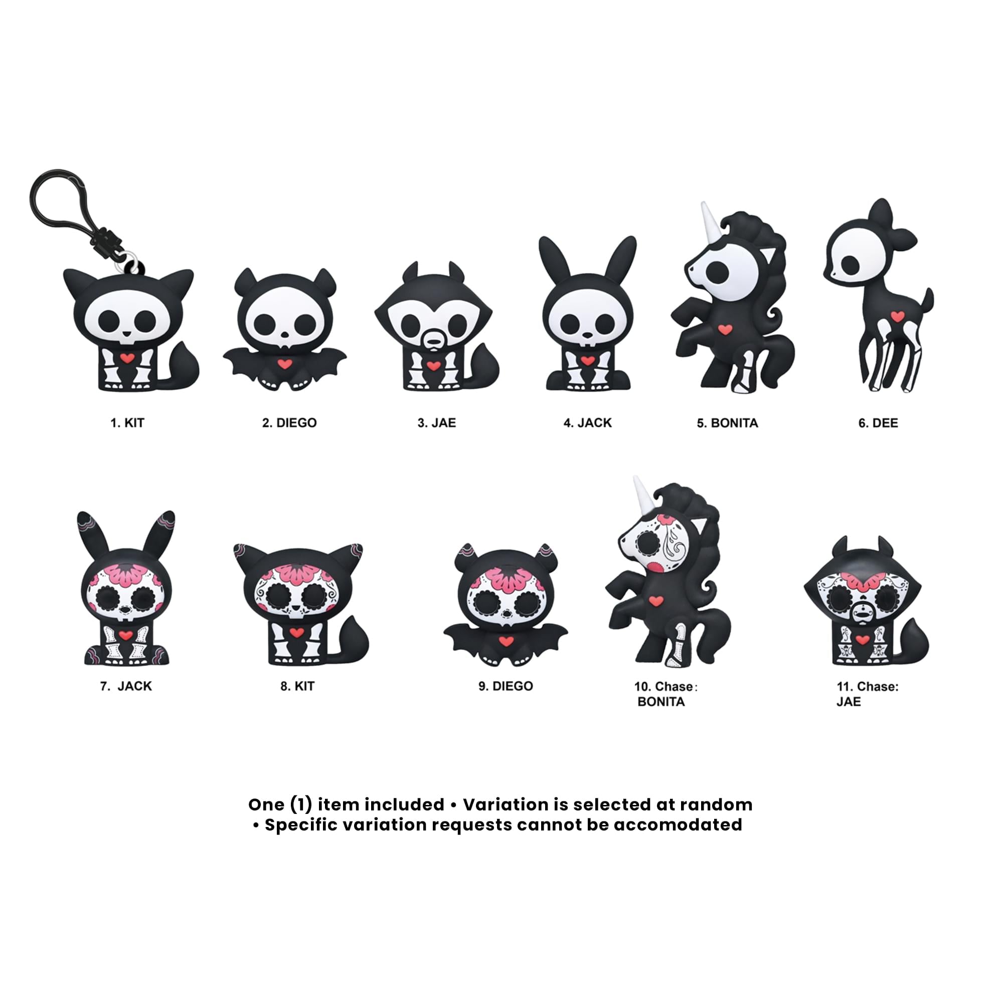 Skelanimals Series 1 Blind Bag 3D Foam Bag Clip | 1 Random