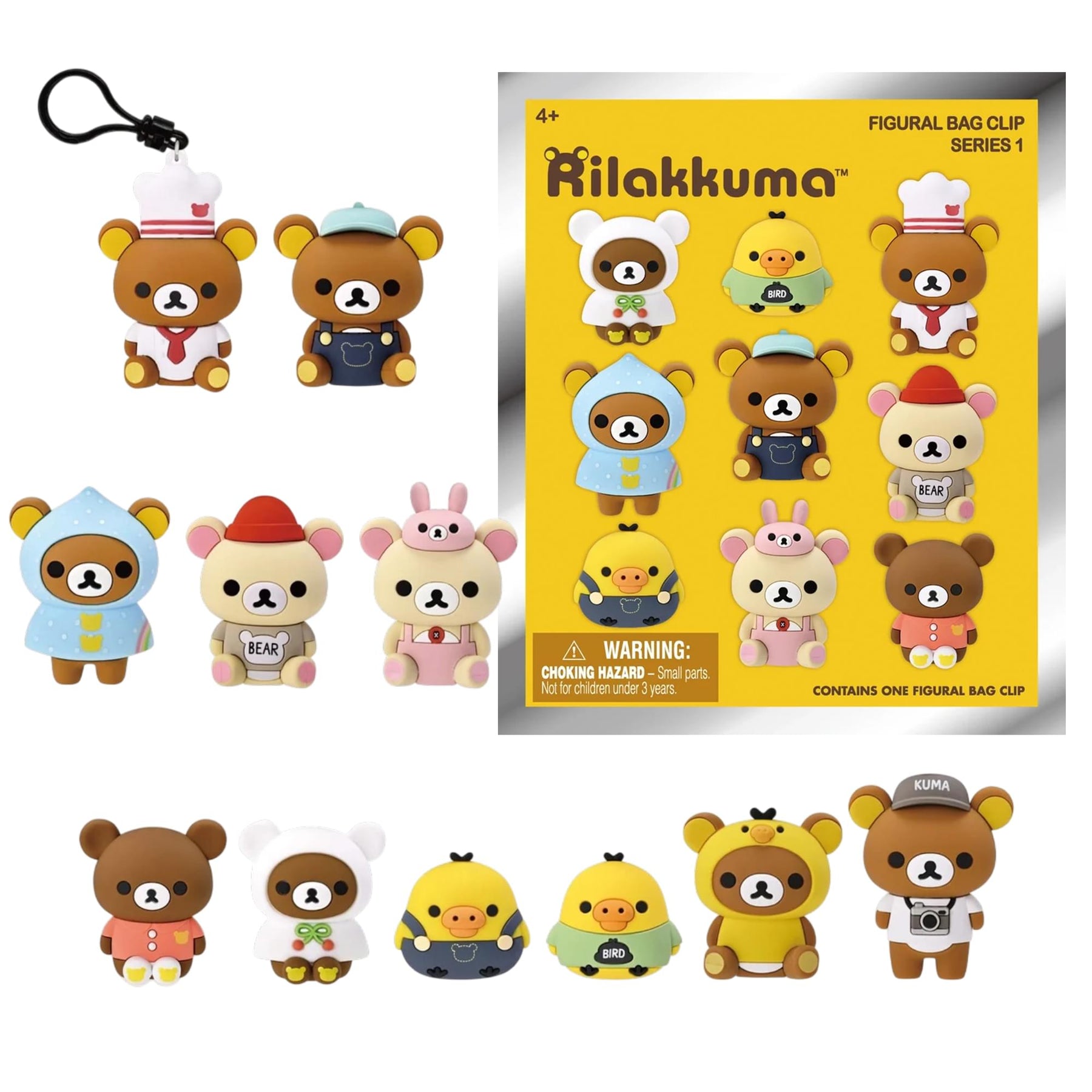Rilakkuma Series 1 Blind Bag 3D Foam Bag Clip | 1 Random