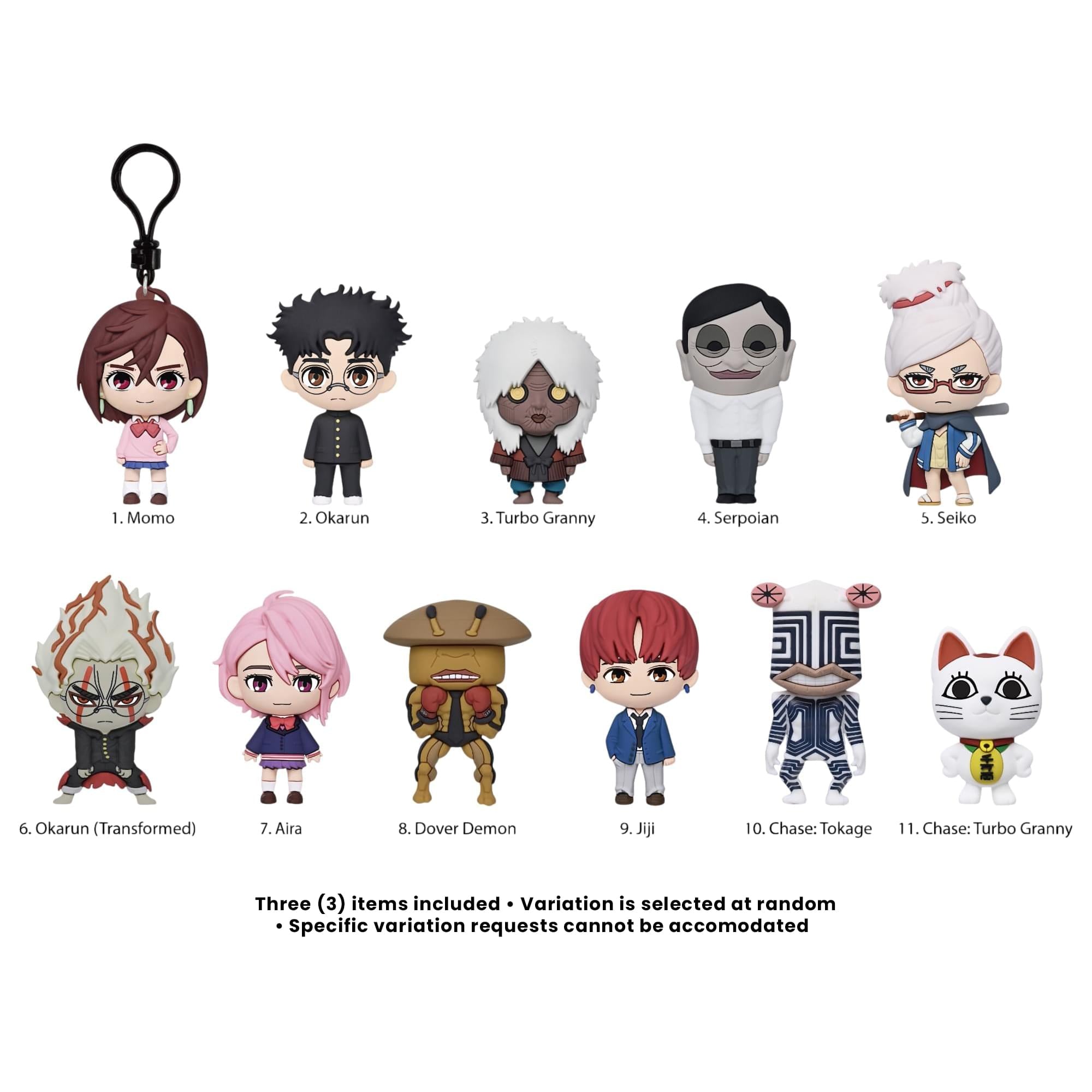 Dandadan Series 1 Blind Bag 3D Foam Bag Clip | Set Of 3