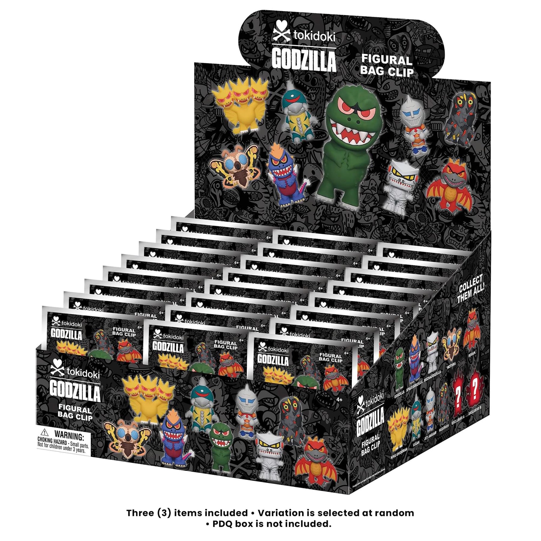 Tokidoki X Godzilla Blind Bag 3D Foam Bag Clip | Set Of 3