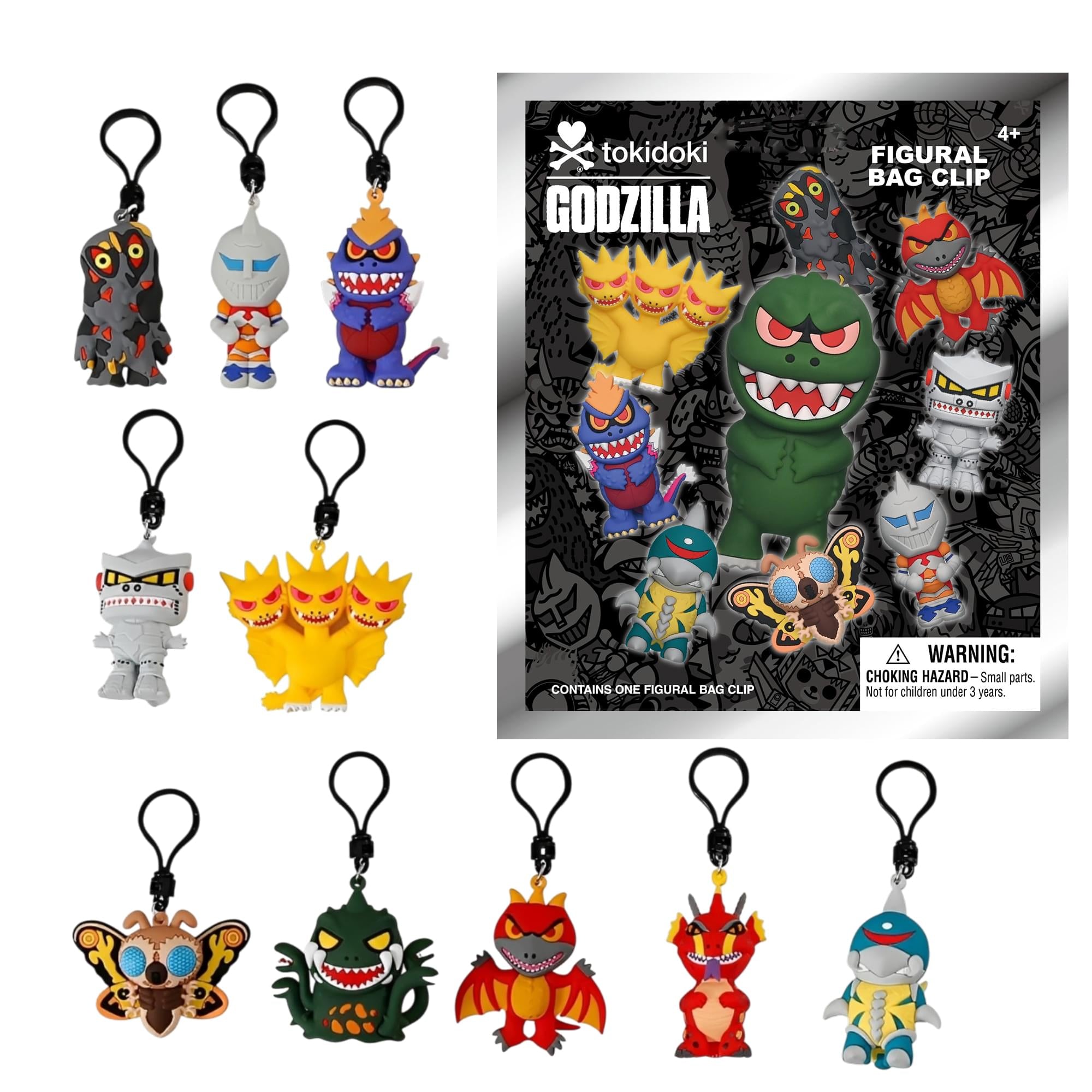 Tokidoki X Godzilla Blind Bag 3D Foam Bag Clip | One Random