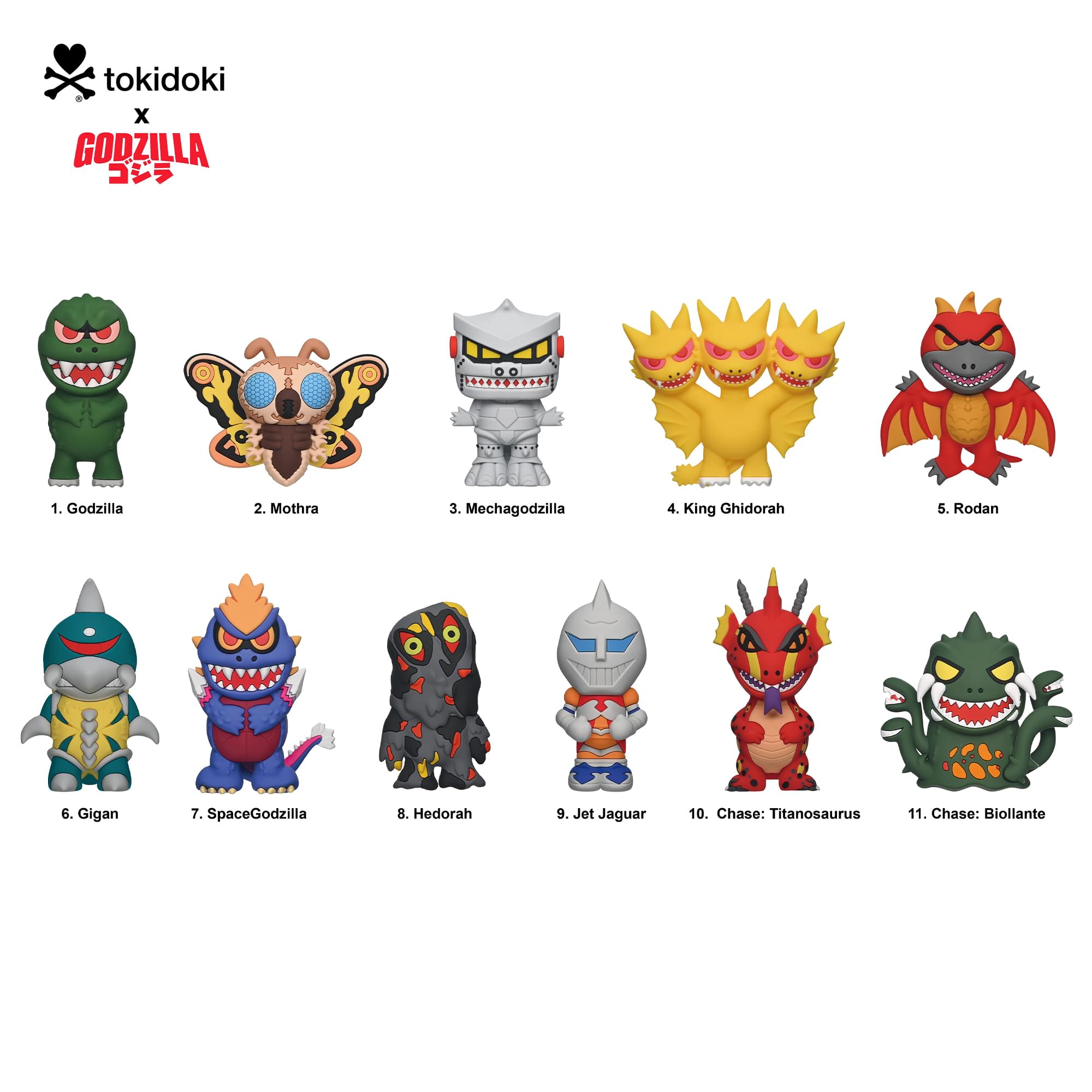 Tokidoki X Godzilla Blind Bag 3D Foam Bag Clip | One Random