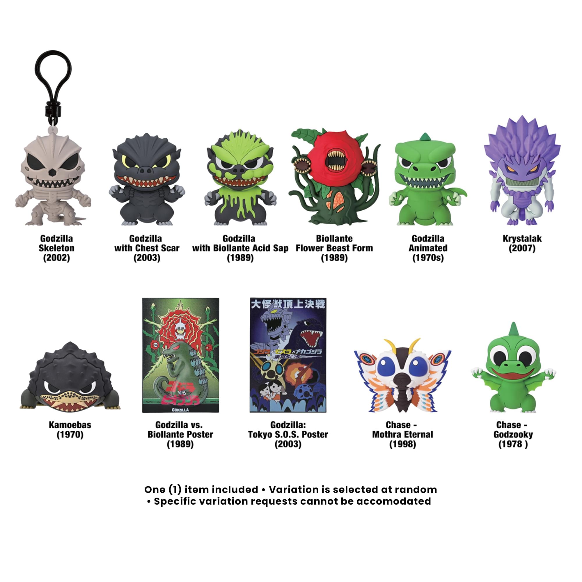 Godzilla Series 8 Blind Bag 3D Foam Bag Clip | 1 Random