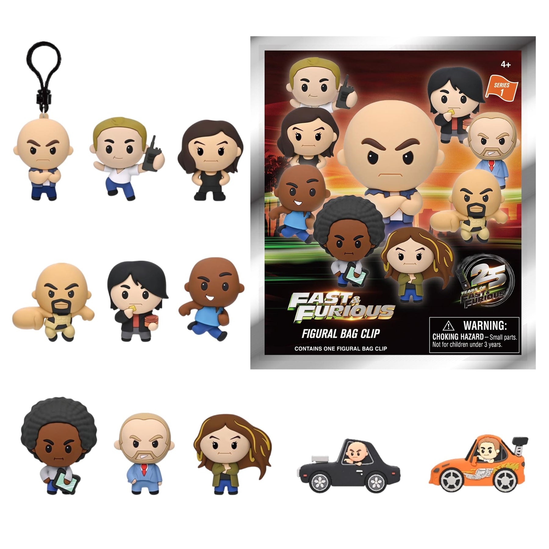 Fast & Furious Series 1 Blind Bag 3D Foam Bag Clip | 1 Random