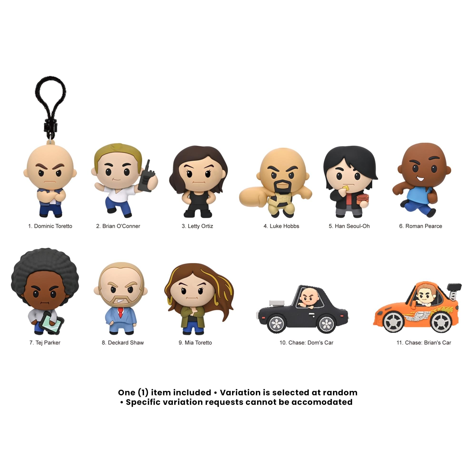 Fast & Furious Series 1 Blind Bag 3D Foam Bag Clip | 1 Random