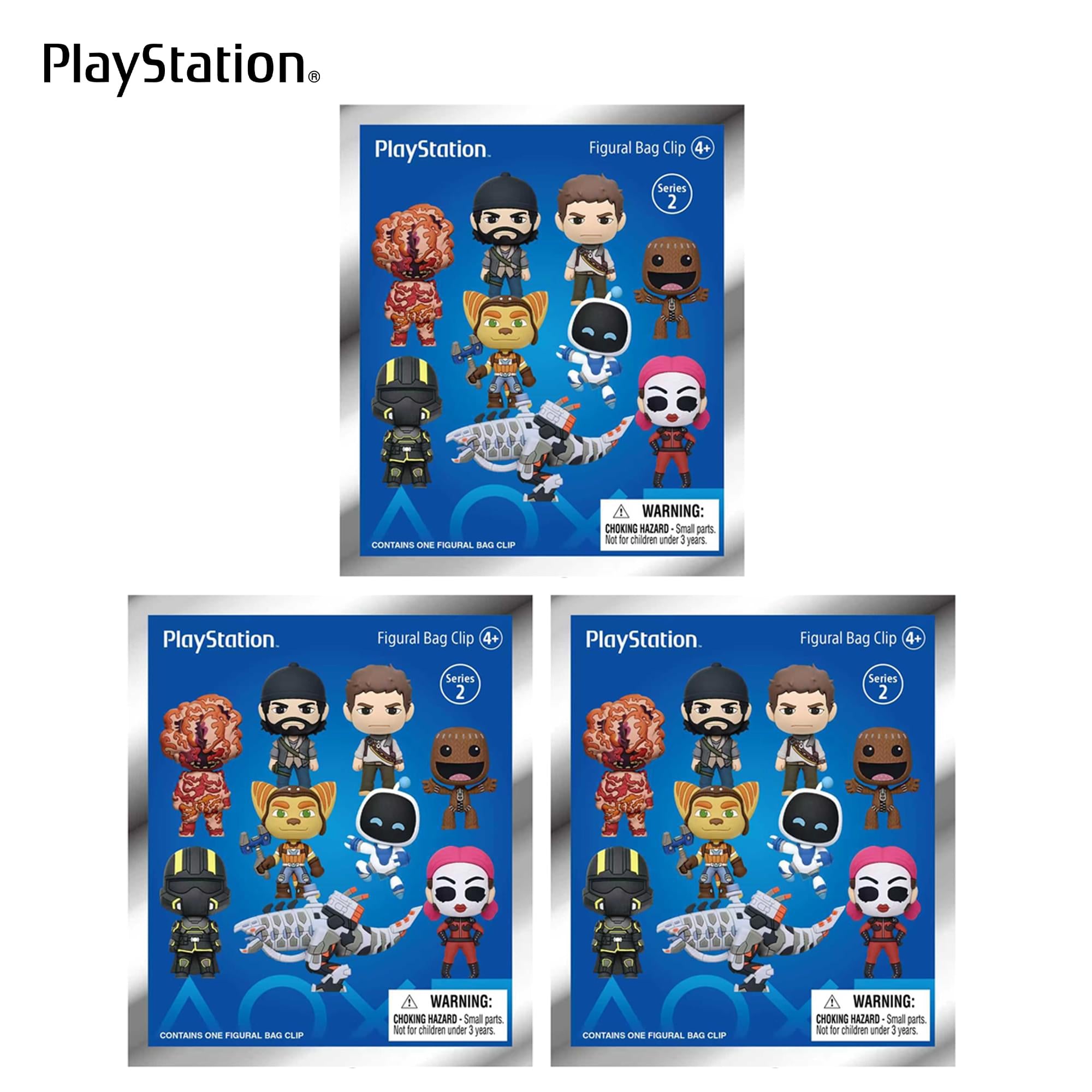 PlayStation Series 2 Blind Bag 3D Foam Bag Clip | 3 Random
