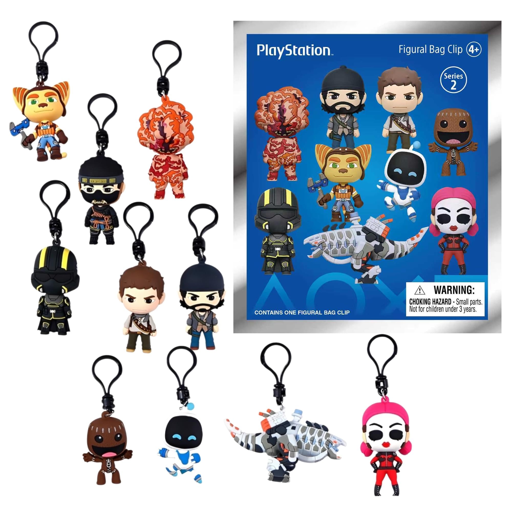PlayStation Series 2 Blind Bag 3D Foam Bag Clip | One Random