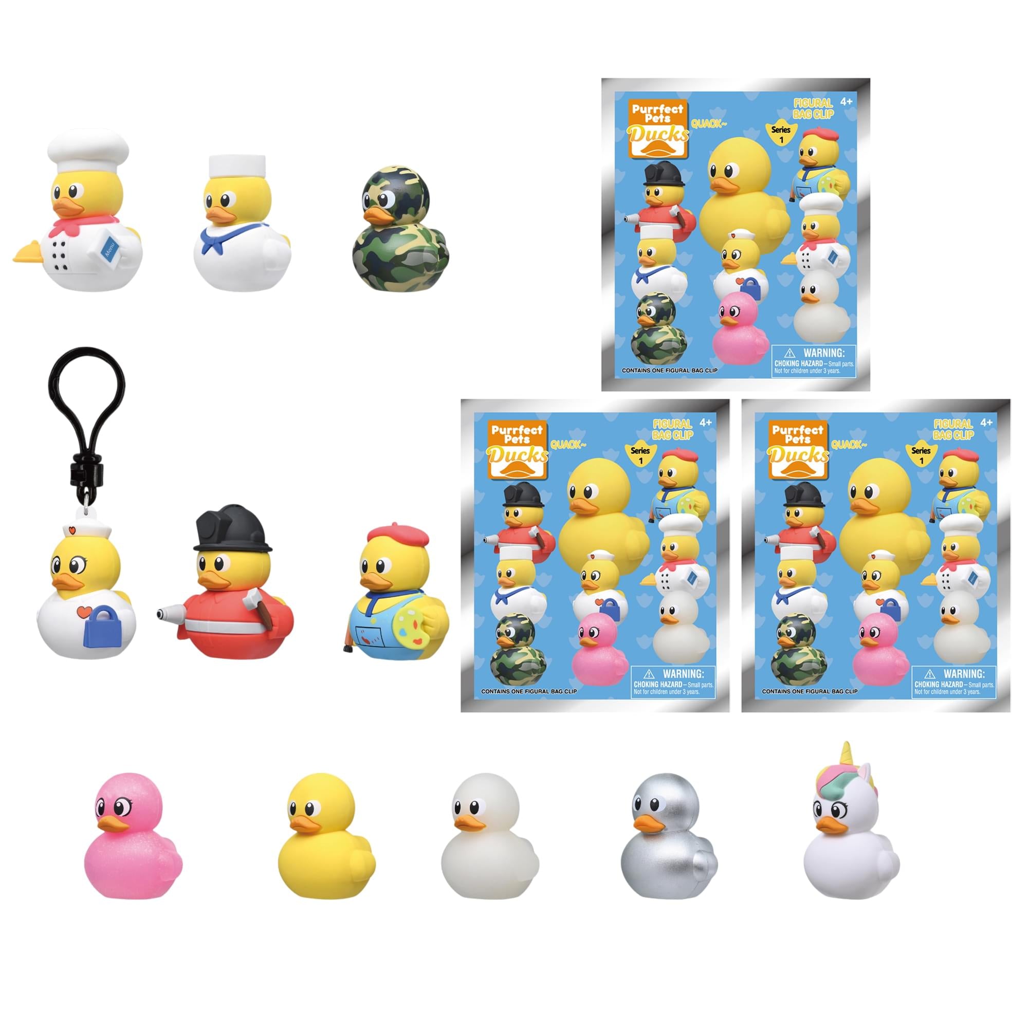 Yellow Ducks Series 1 Blind Bag 3D Foam Bag Clip | 3 Random
