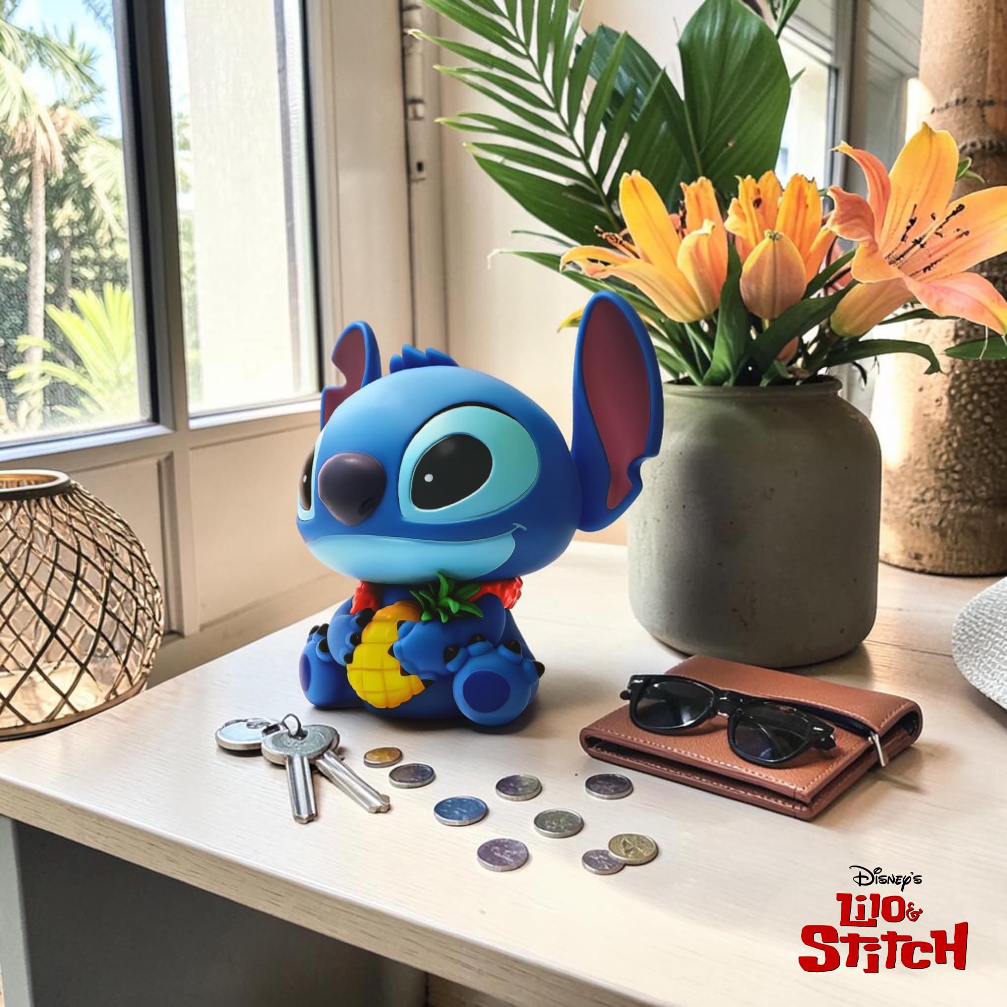 Disney Lilo & Stitch Stitch with Pineapple 8-Inch PVC Figural Bank