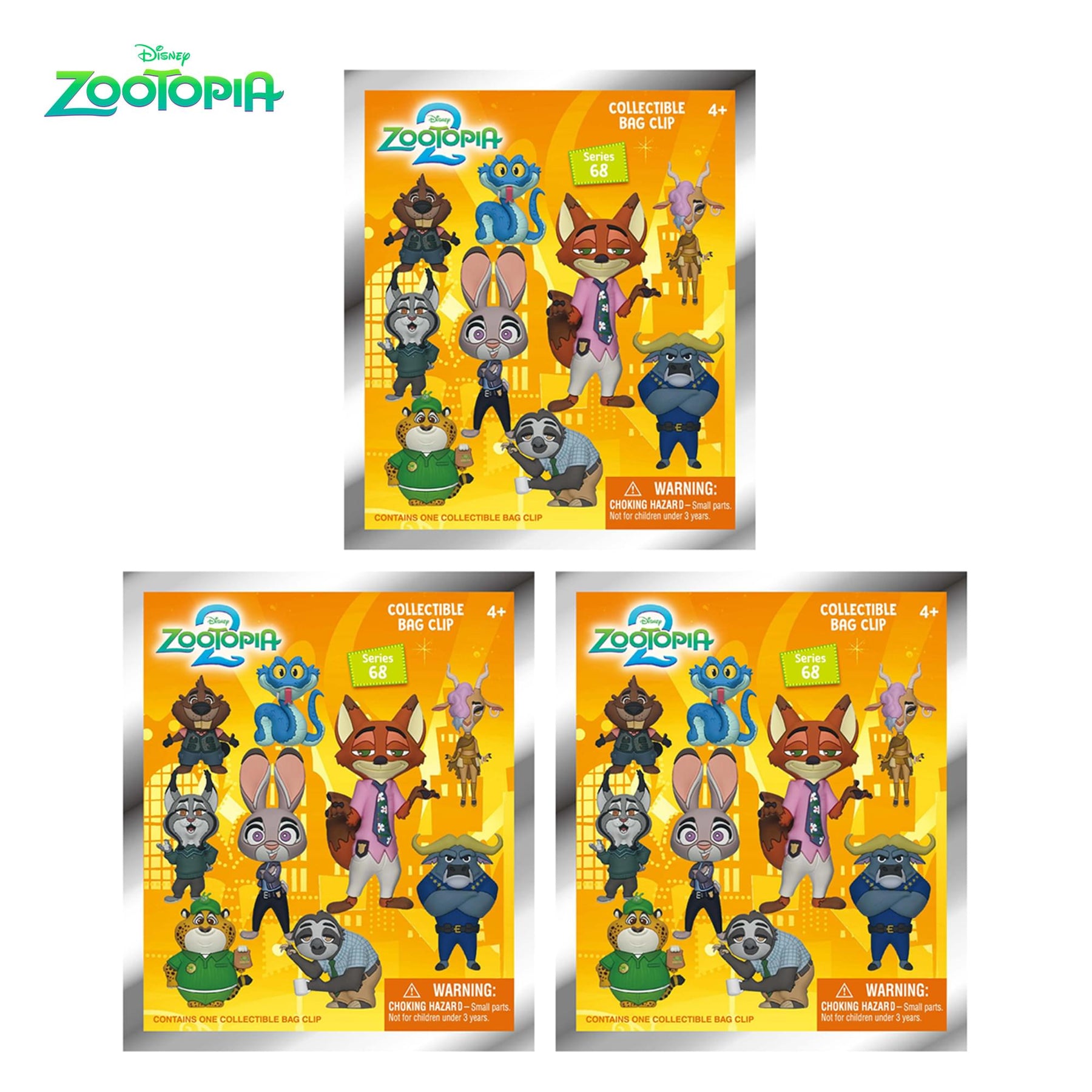 Disney Zootopia 2 Series 68 Blind Bag 3D Foam Bag Clip | 3 Random