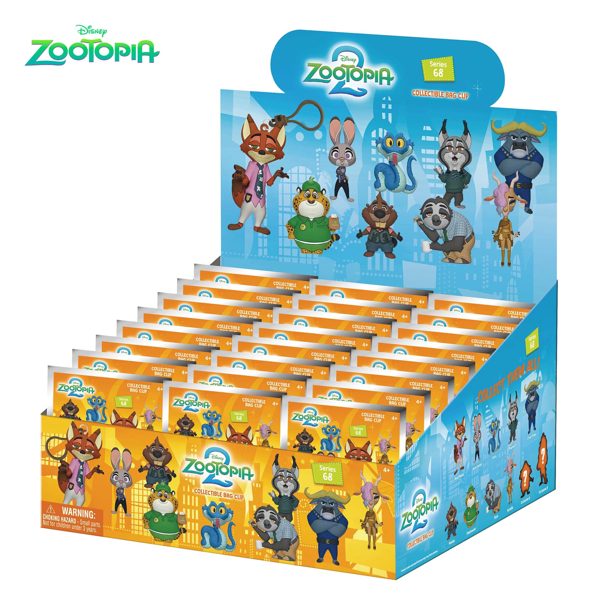 Disney Zootopia 2 Series 68 Blind Bag 3D Foam Bag Clip | 3 Random