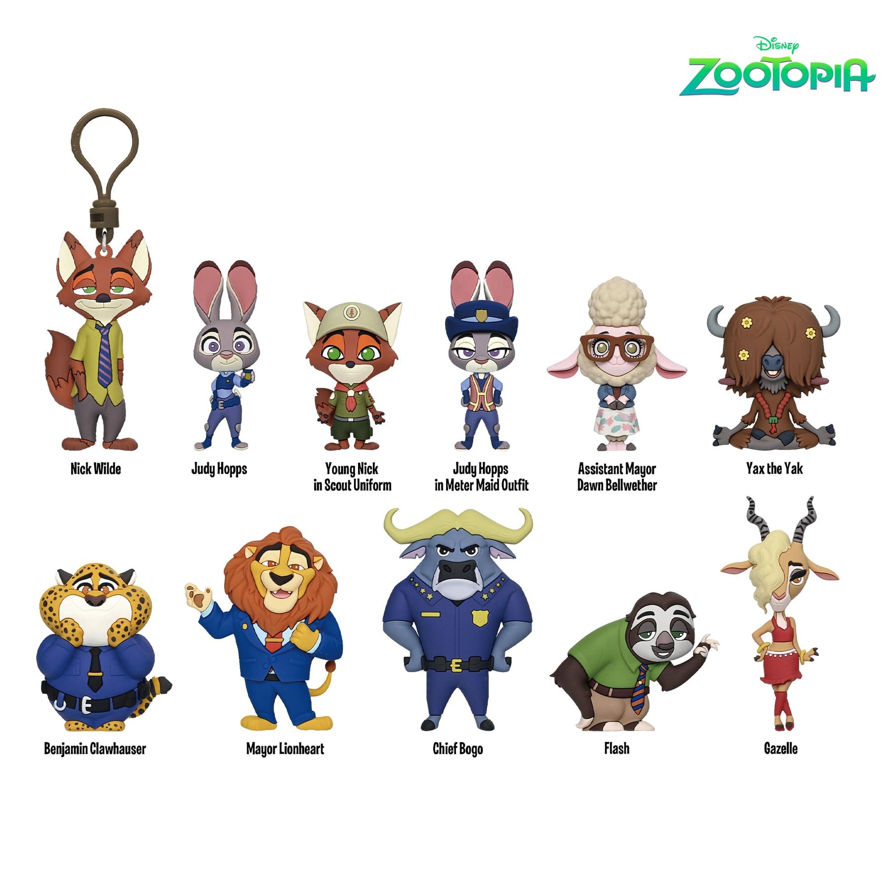 Disney Zootopia Series 73 Blind Bag 3D Foam Bag Clip | 3 Random