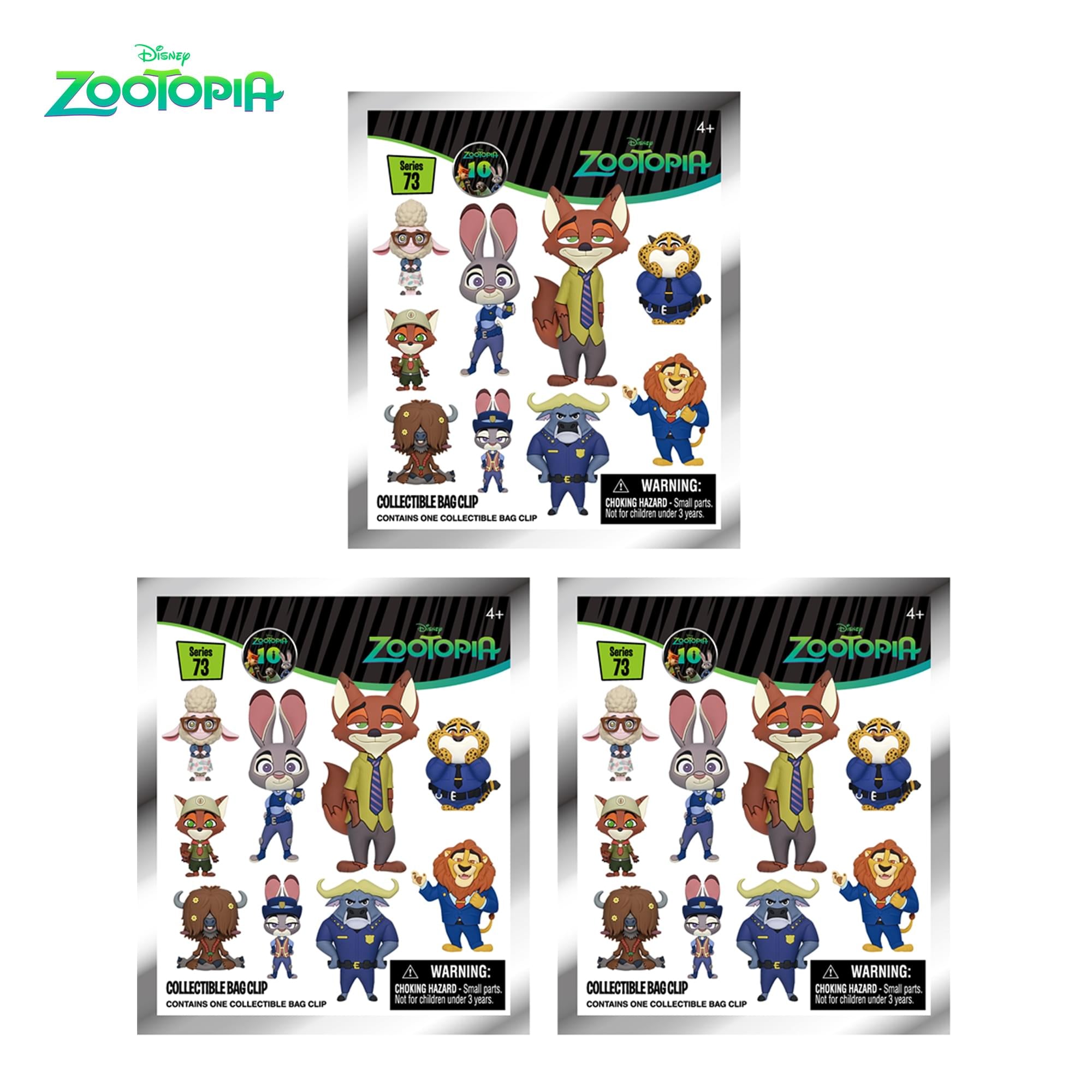 Disney Zootopia Series 73 Blind Bag 3D Foam Bag Clip | 3 Random