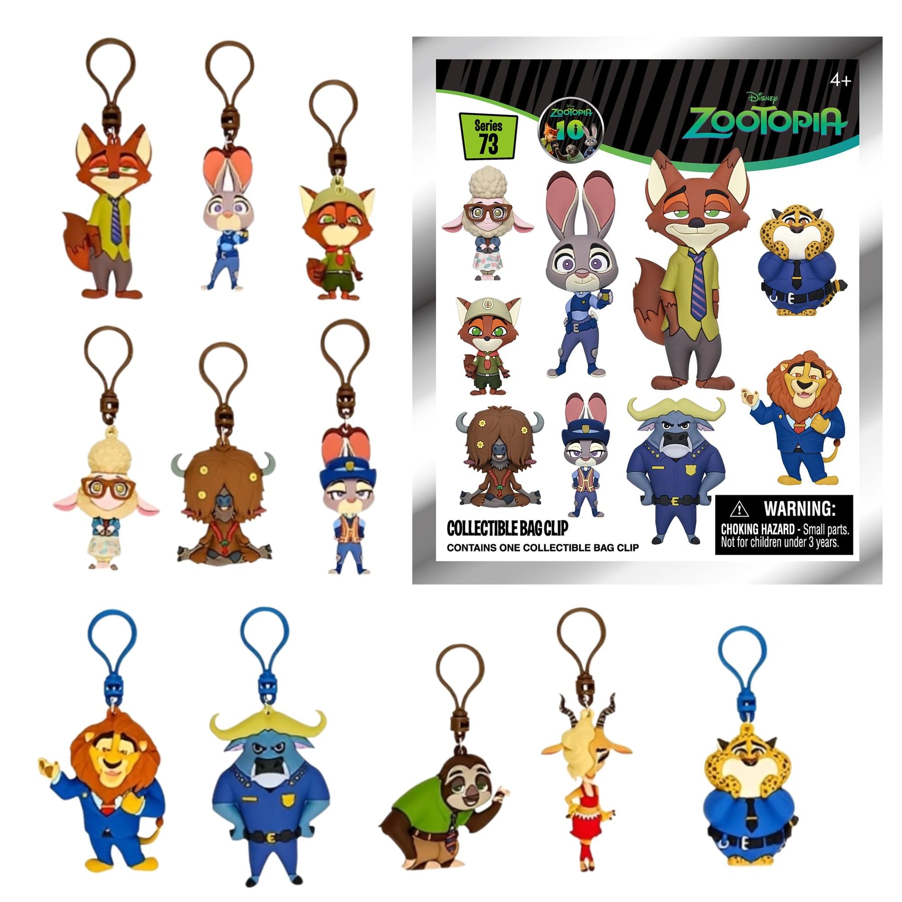 Disney Zootopia Series 73 Blind Bag 3D Foam Bag Clip | One Random