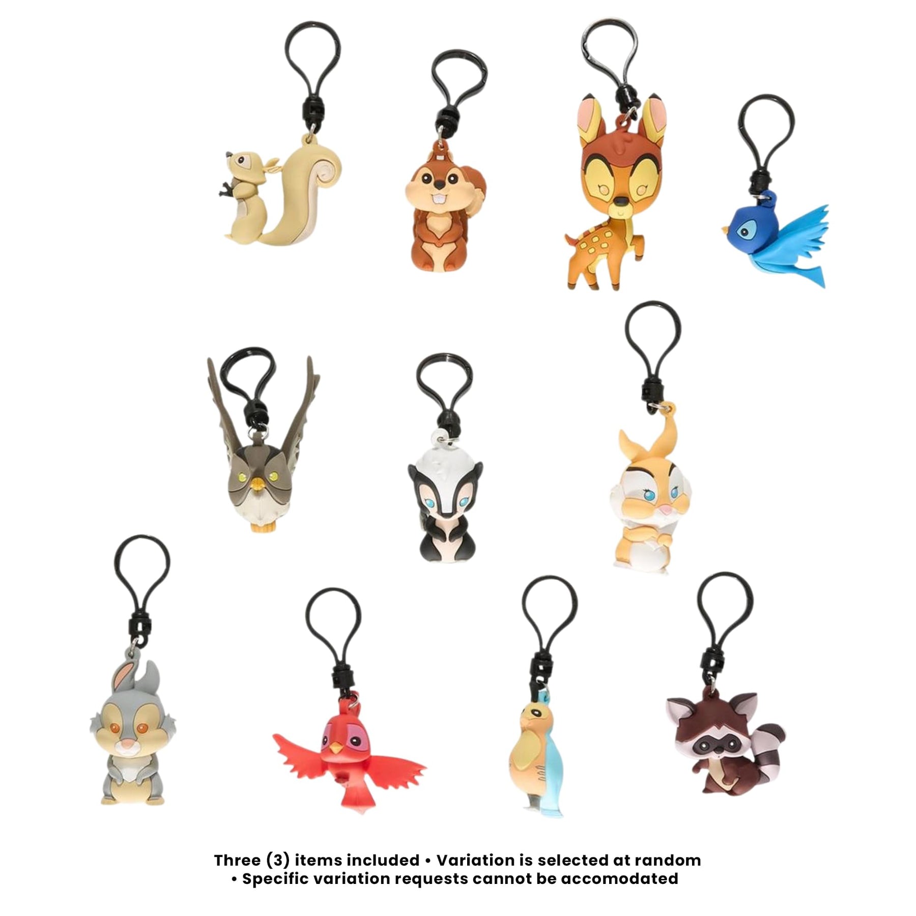 Disney Series 75 Woodland Characters Blind Bag 3D Foam Bag Clips | 3 Random