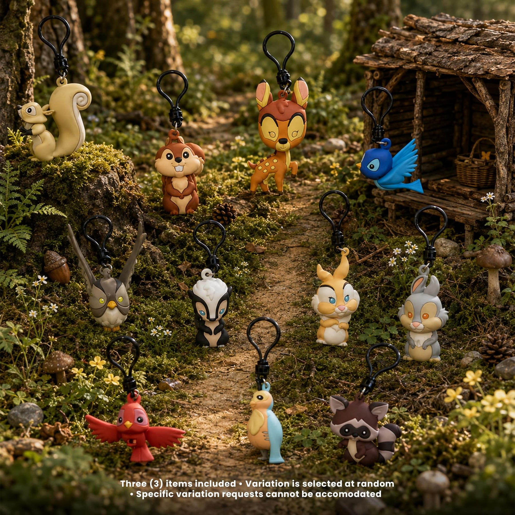 Disney Series 75 Woodland Characters Blind Bag 3D Foam Bag Clips | 3 Random