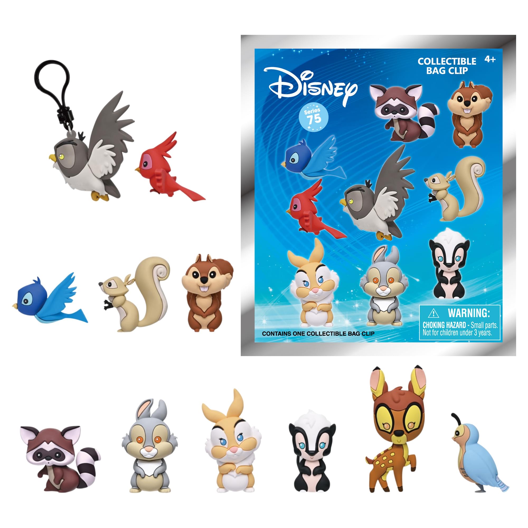 Disney Series 75 Woodland Characters Blind Bag 3D Foam Bag Clip | 1 Random