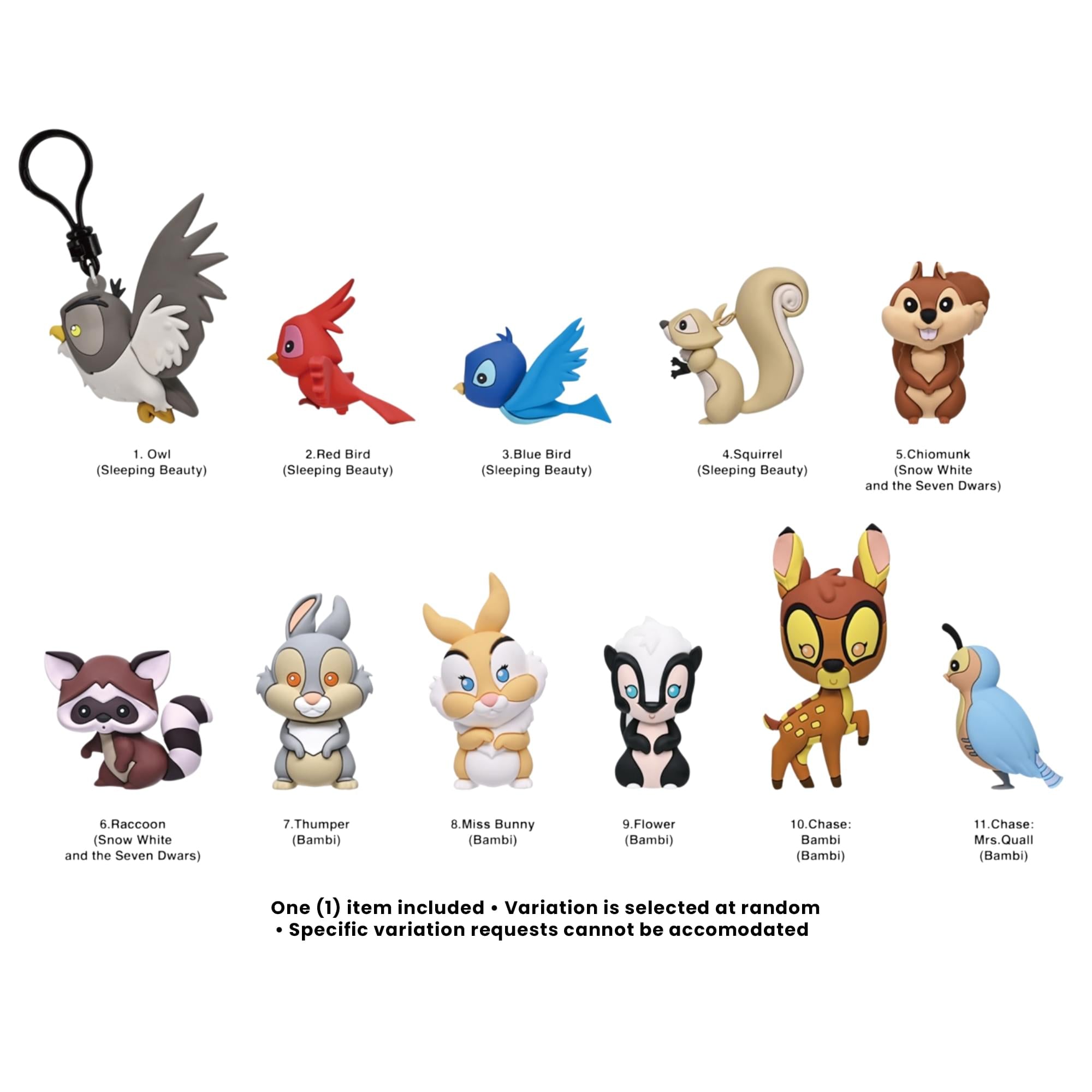 Disney Series 75 Woodland Characters Blind Bag 3D Foam Bag Clip | 1 Random