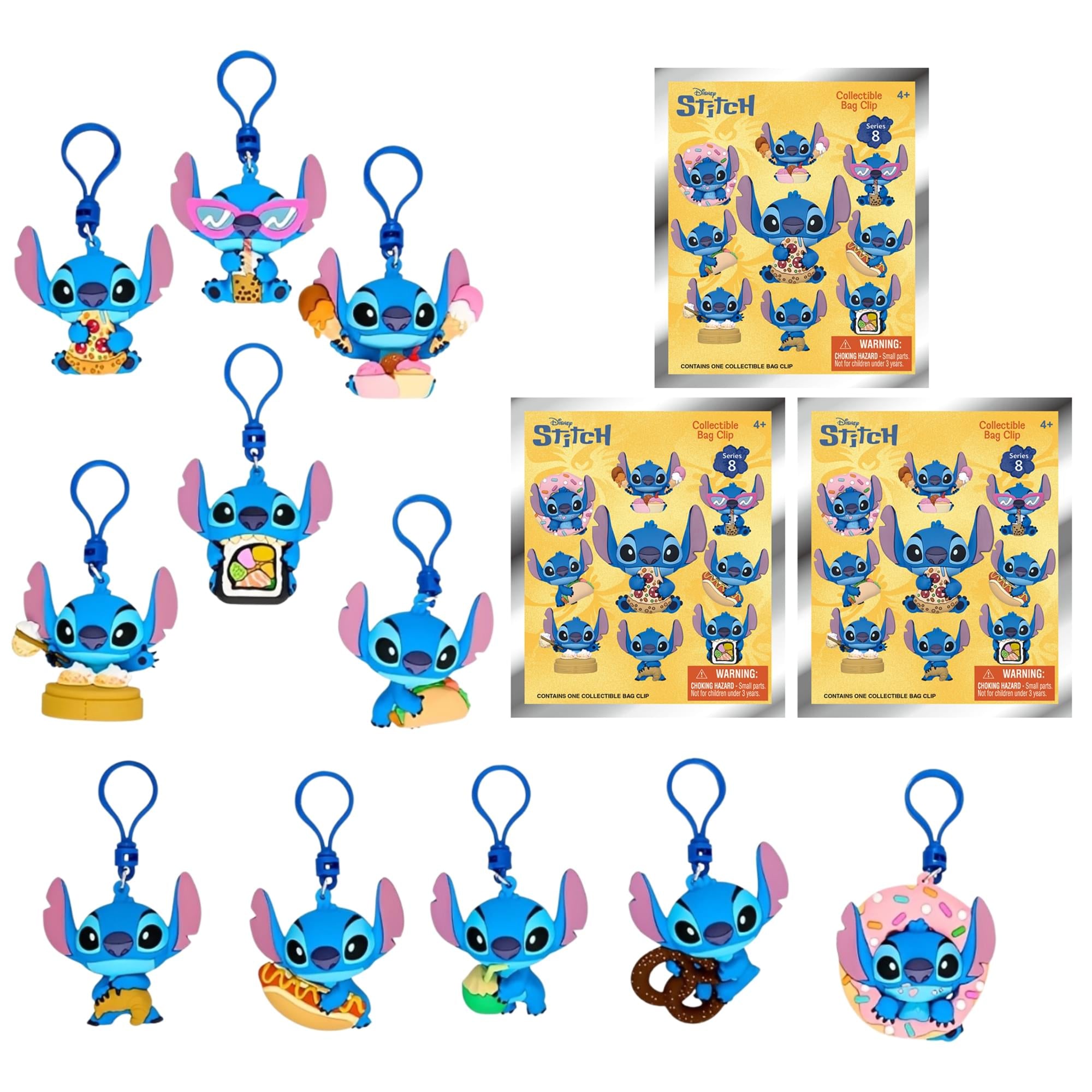 Disney Lilo & Stitch Series 8 Blind Bag 3D Foam Bag Clip | 3 Random