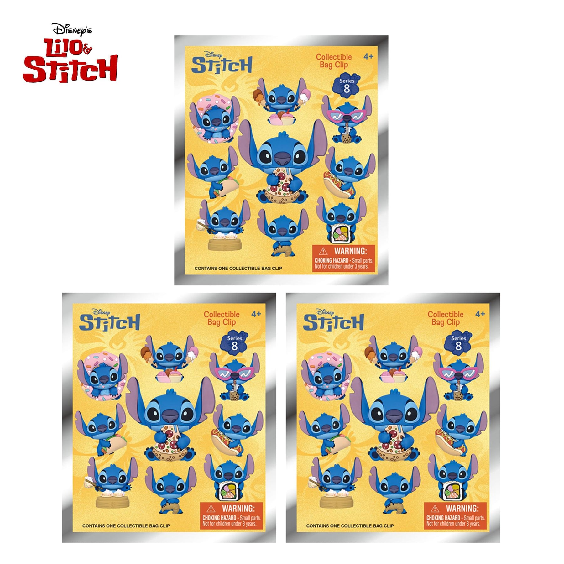 Disney Lilo & Stitch Series 8 Blind Bag 3D Foam Bag Clip | 3 Random