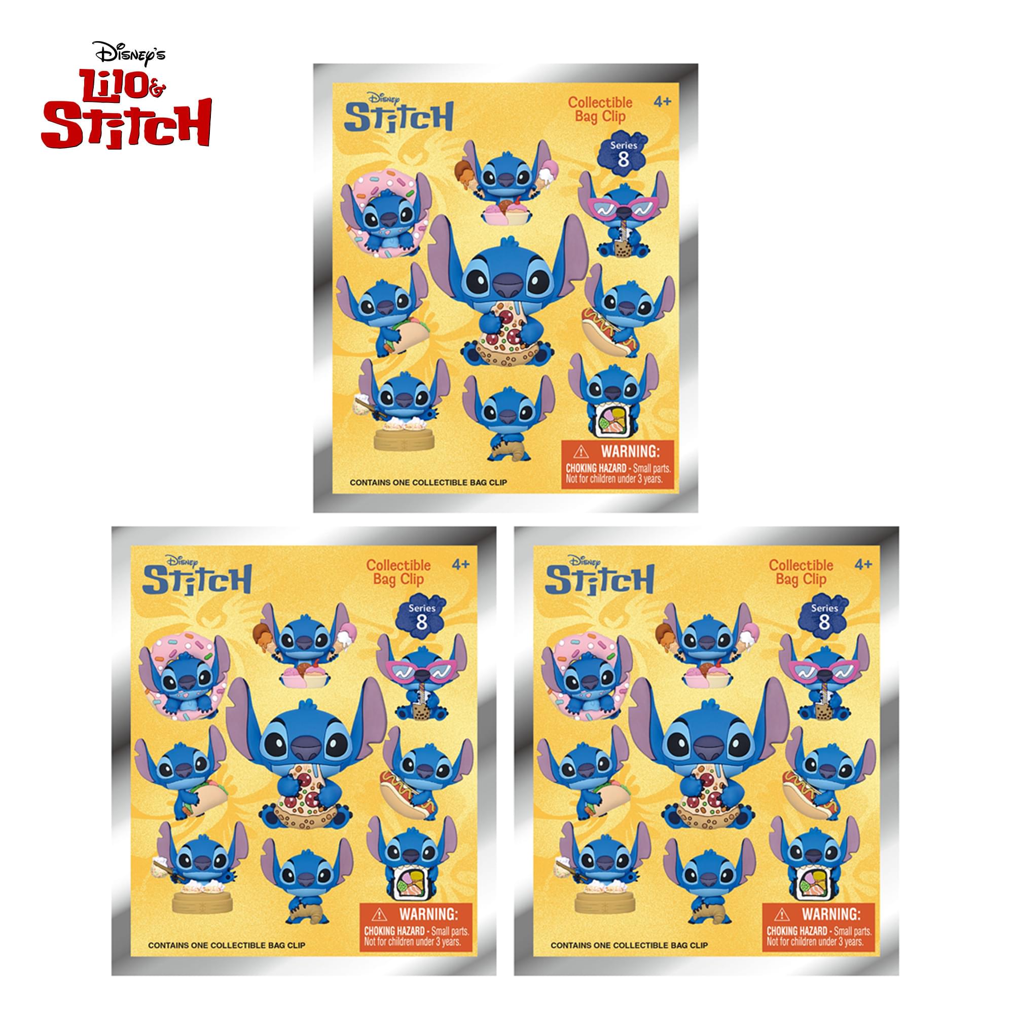 Disney Lilo & Stitch Series 8 Blind Bag 3D Foam Bag Clip | 3 Random