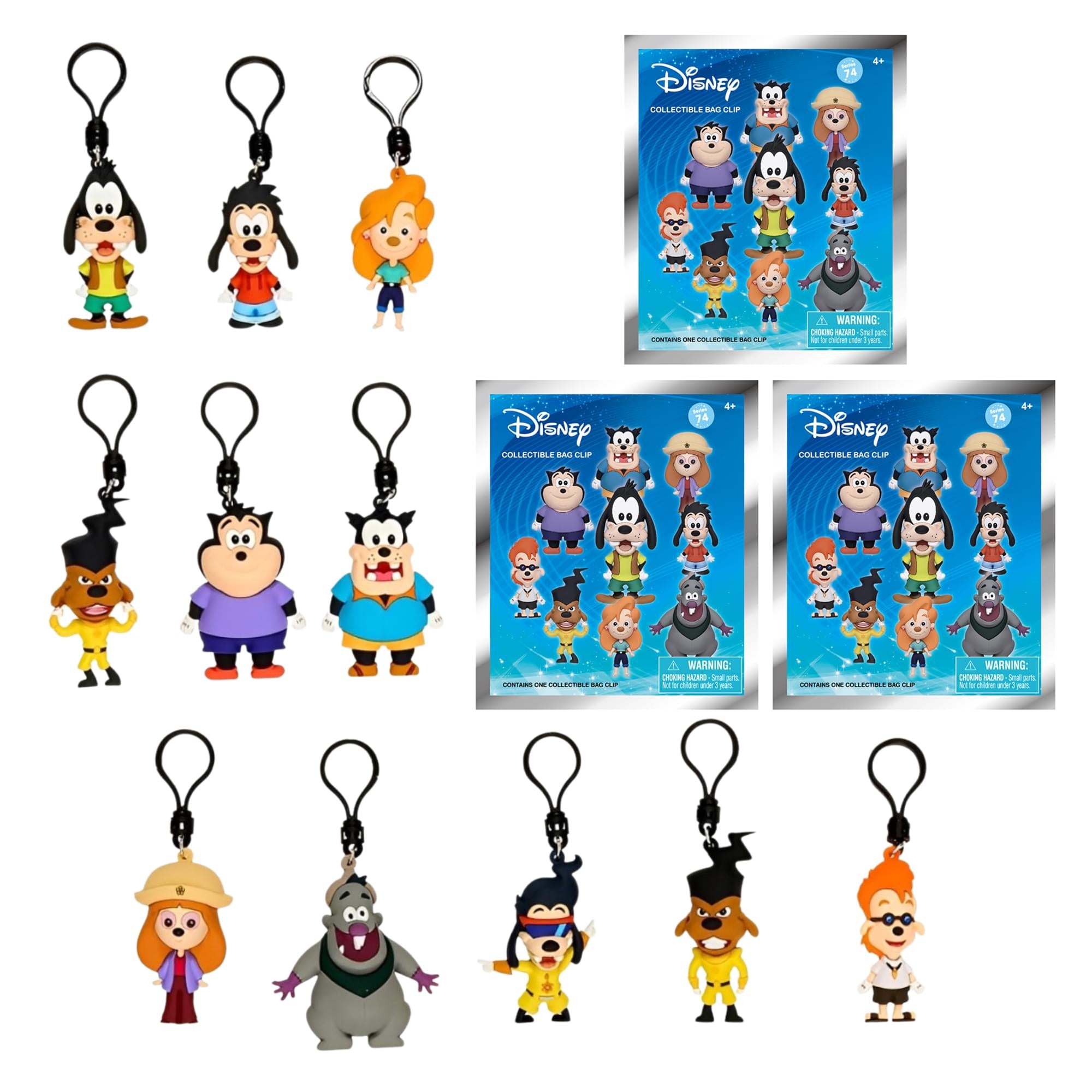 Disney Goofy Movie Series 74 Blind Bag 3D Foam Bag Clip | 3 Random