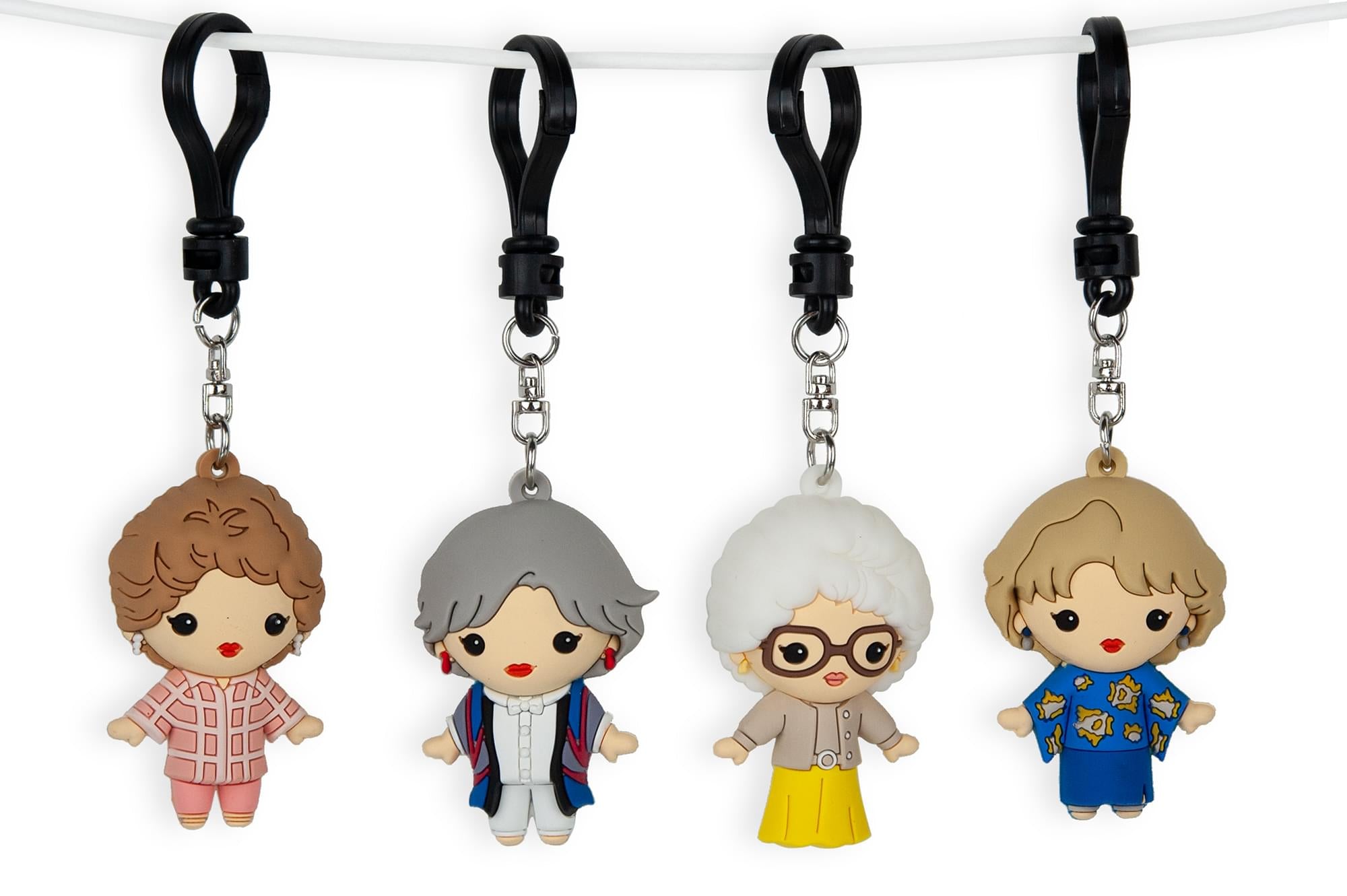 The Golden Girls 4-Piece Foam Figural Backpack Clip Figure Box Set Toynk Exclusive