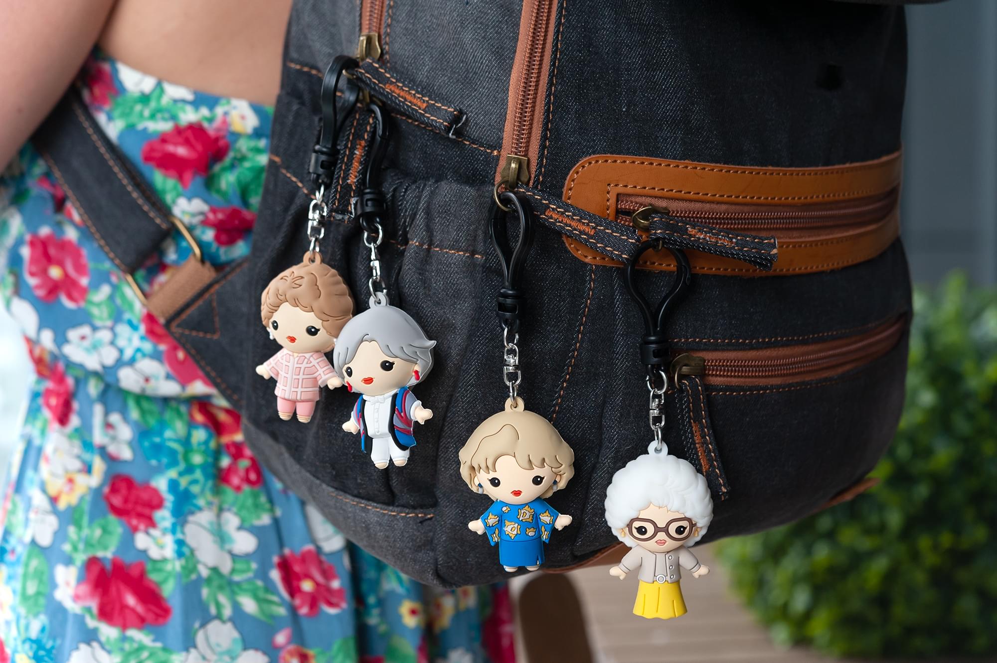 The Golden Girls 4-Piece Foam Figural Backpack Clip Figure Box Set Toynk Exclusive