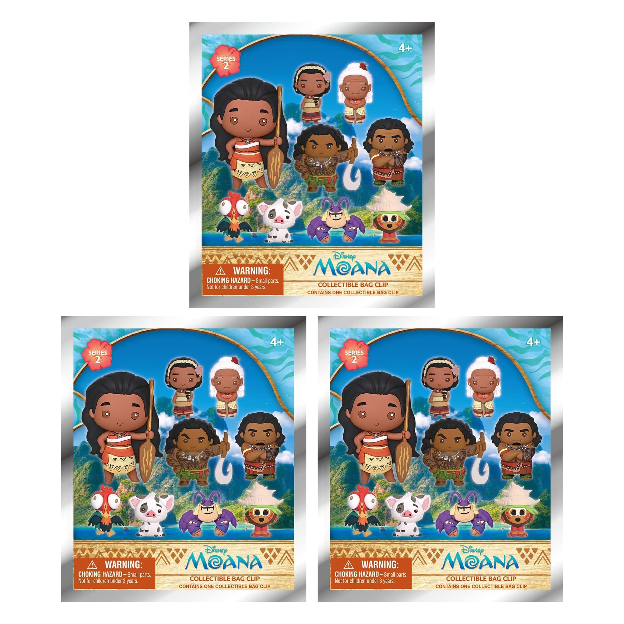 Disney Moana Series 2 Blind Bag 3D Foam Bag Clips | 3 Random