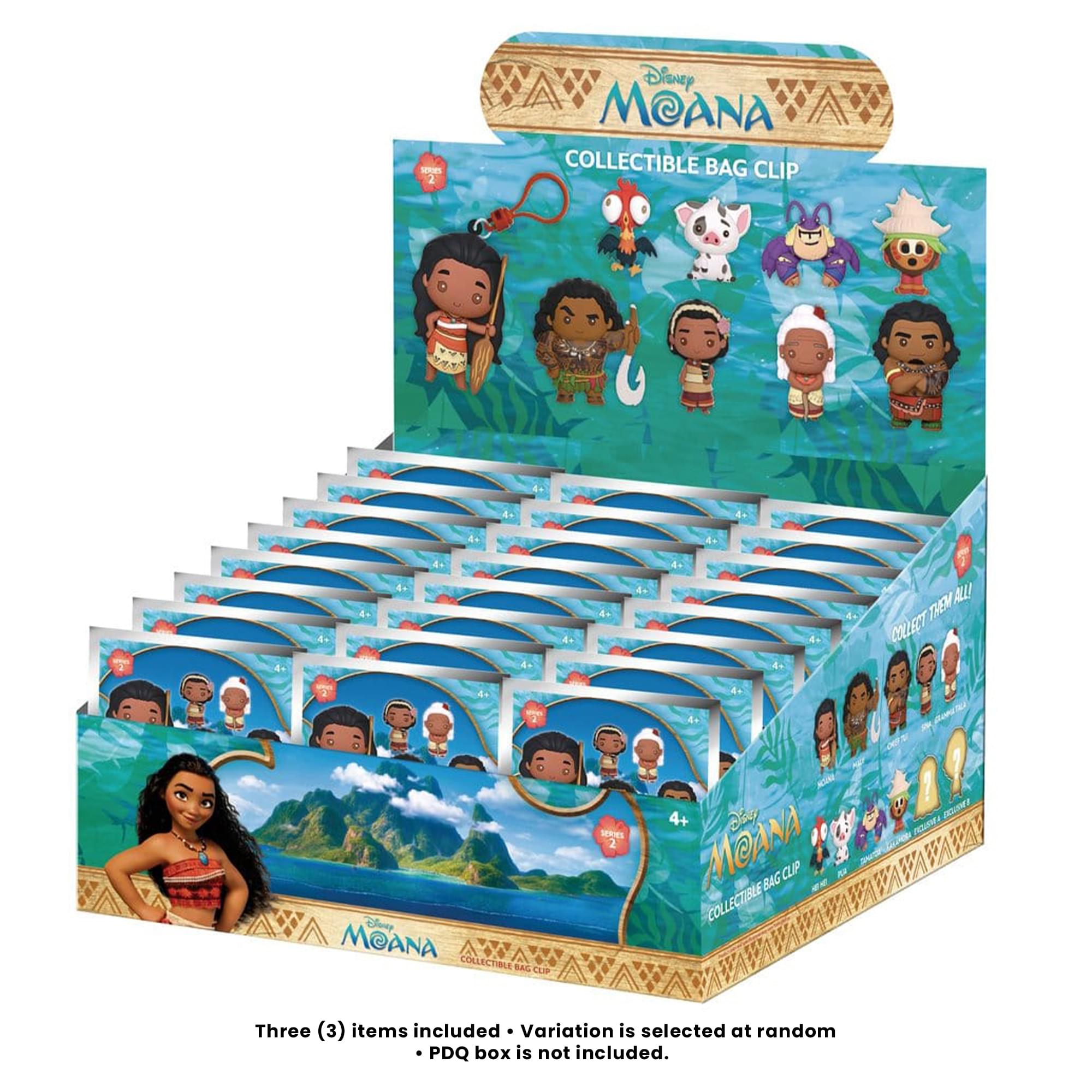 Disney Moana Series 2 Blind Bag 3D Foam Bag Clips | 3 Random